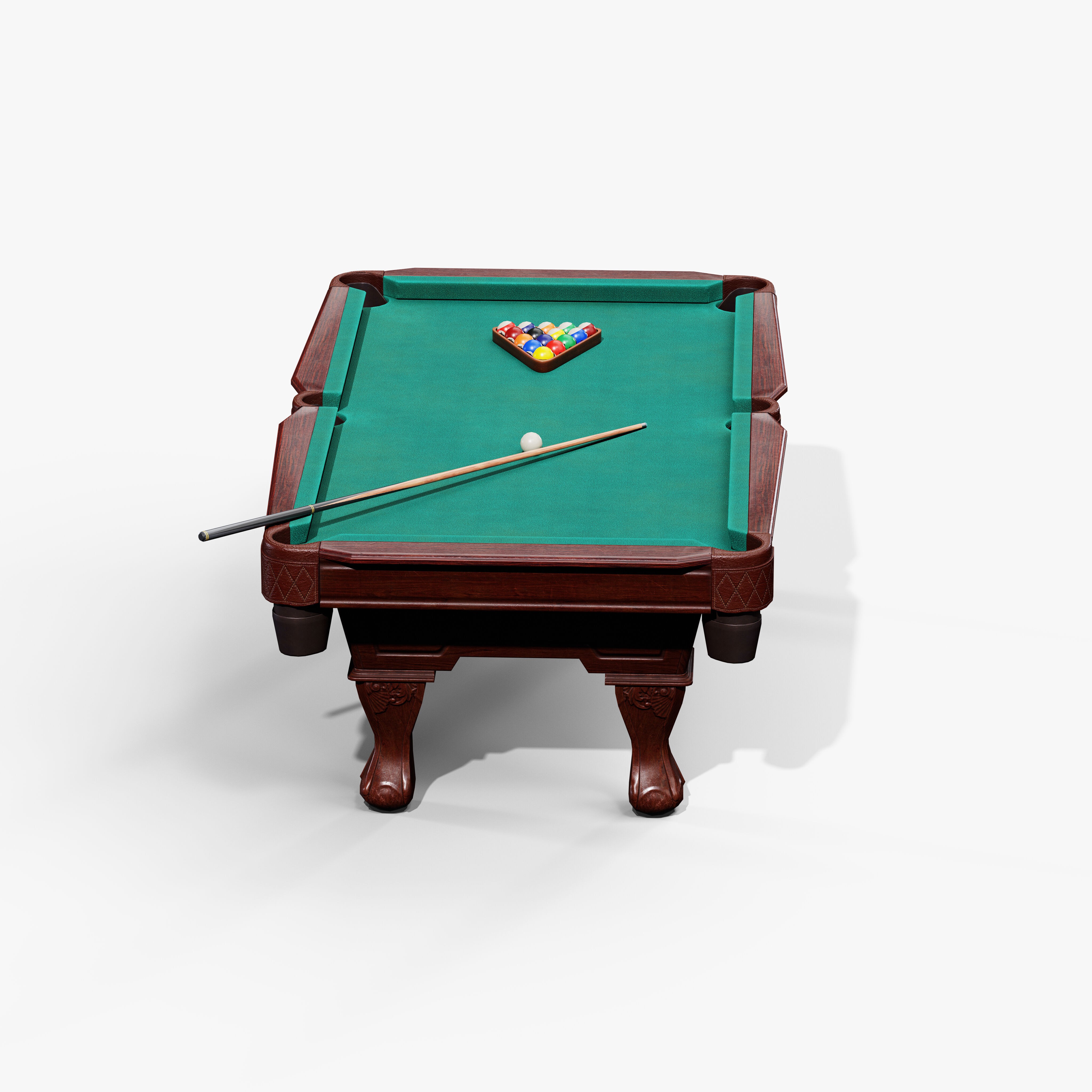 Pool Table - Low-Poly Game-Ready 3D Model - View 6