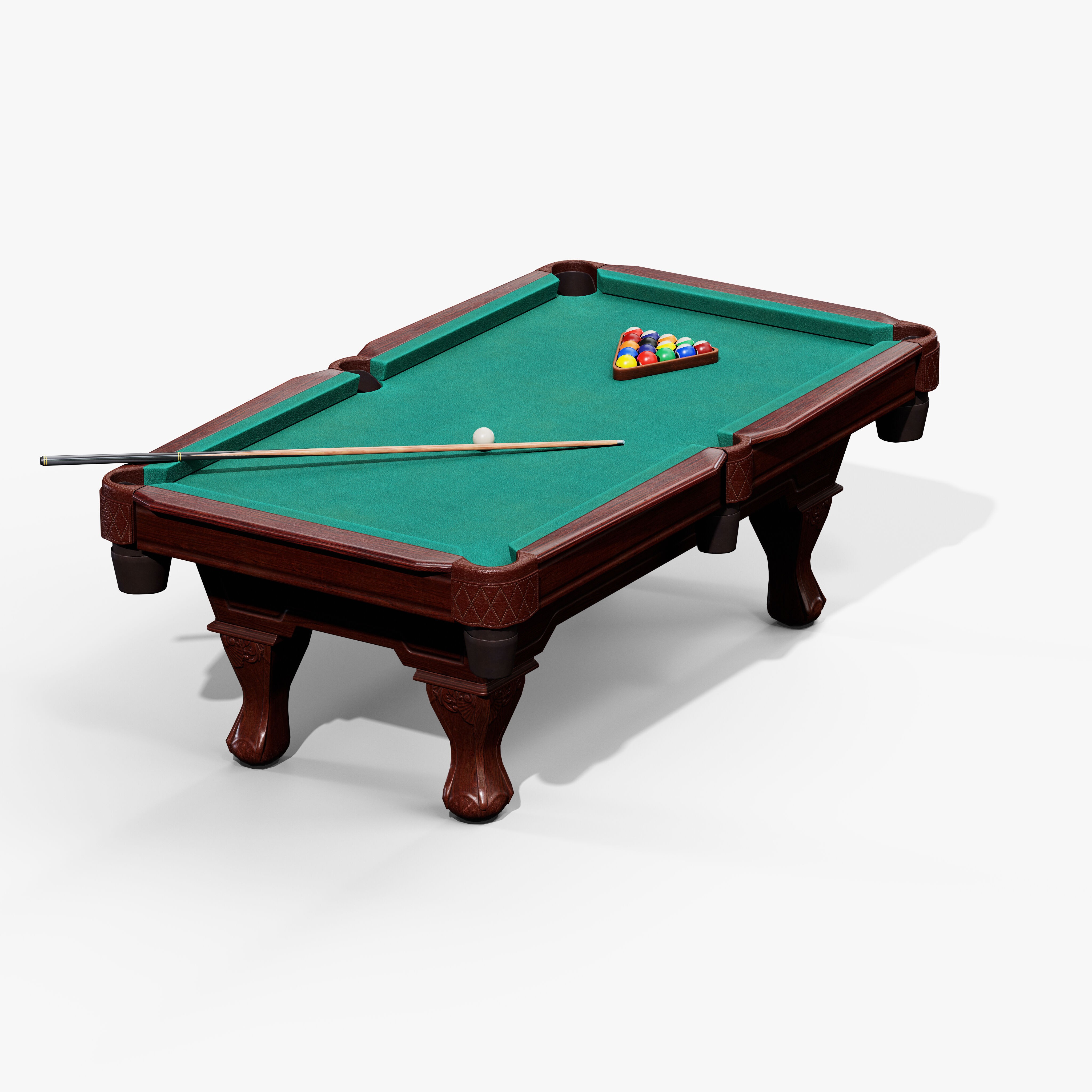 Pool Table - Low-Poly Game-Ready 3D Model - View 7