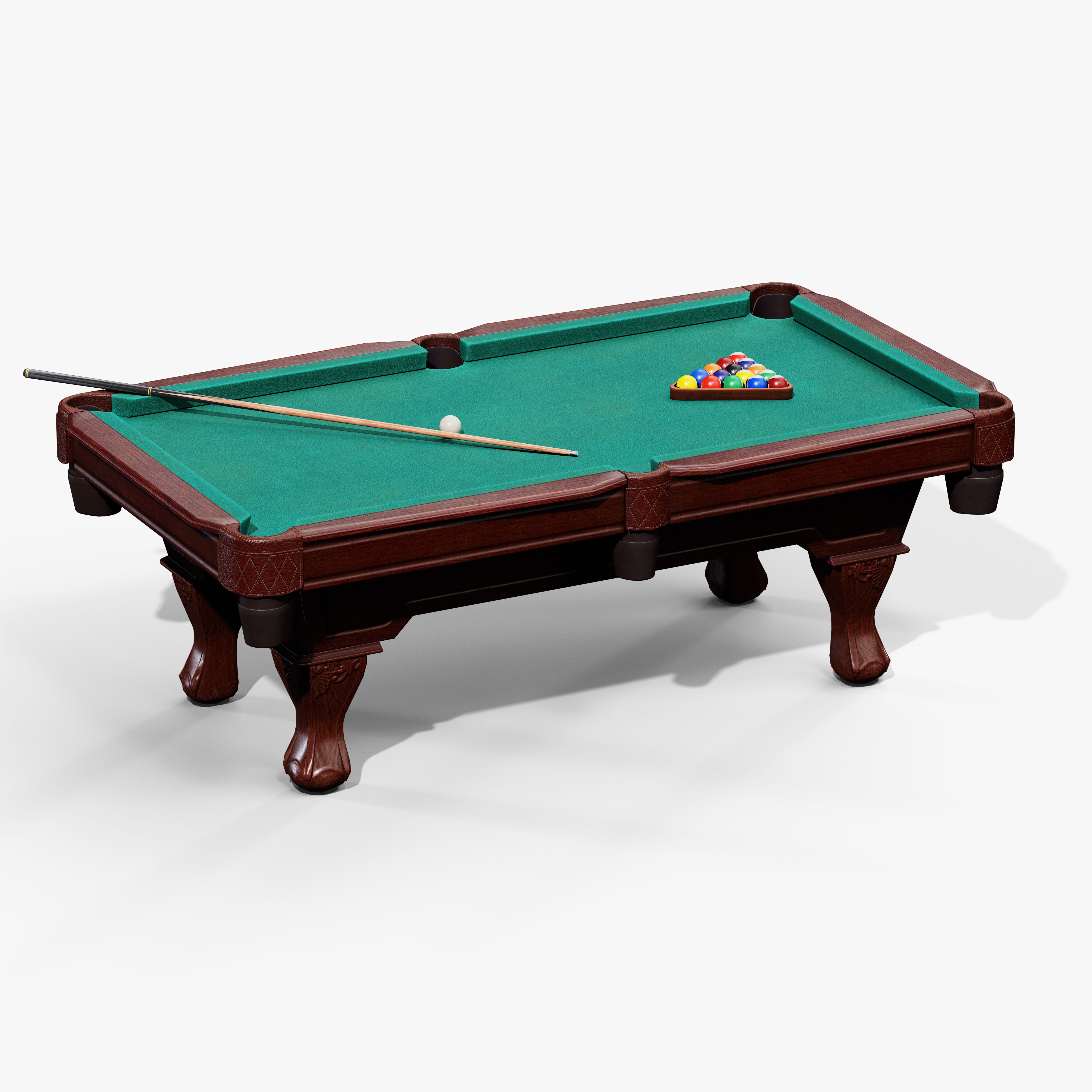 Pool Table - Low-Poly Game-Ready 3D Model - View 8
