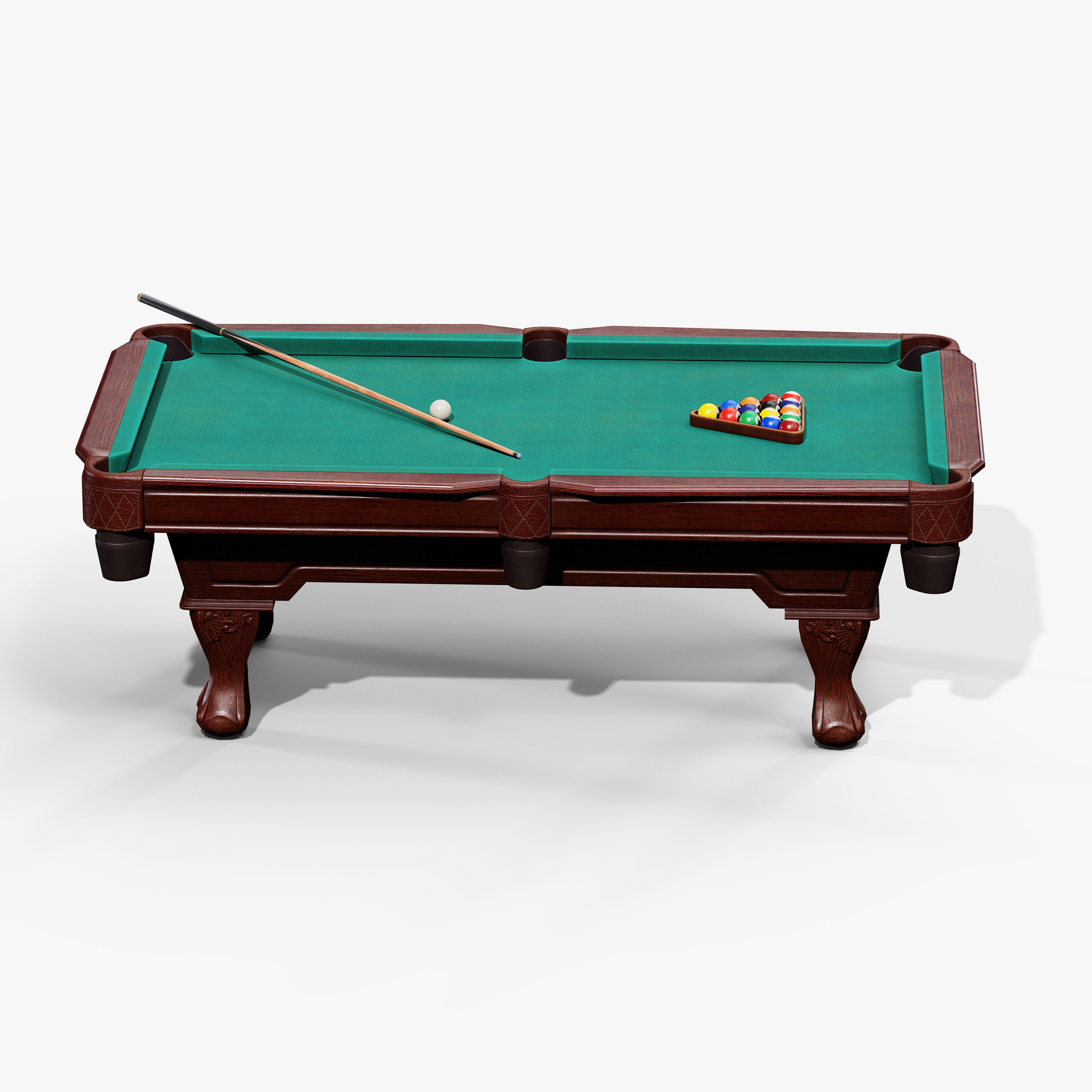 Pool Table - Low-Poly Game-Ready 3D Model - View 9