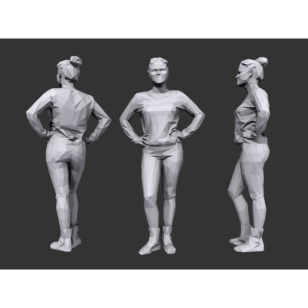 Lowpoly Casual Character 3D Model – Low Poly Stylized People, FBX - View 5