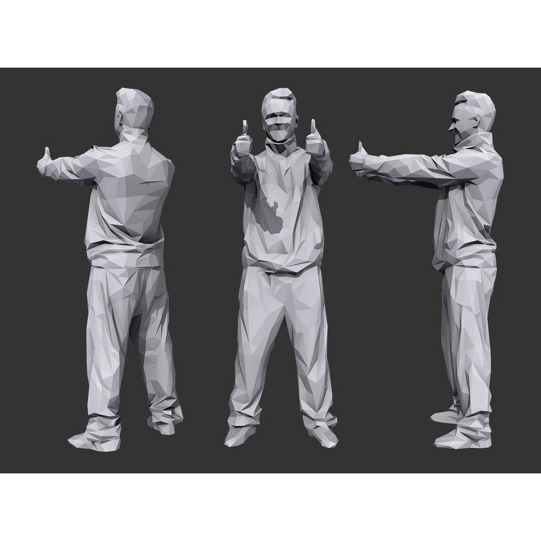 Lowpoly Casual Character 3D Model – Low Poly Stylized People, FBX - View 6