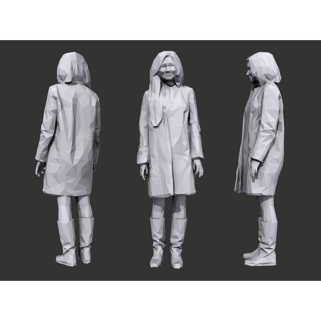 Lowpoly Casual Character 3D Model – Low Poly Stylized People, FBX - View 7