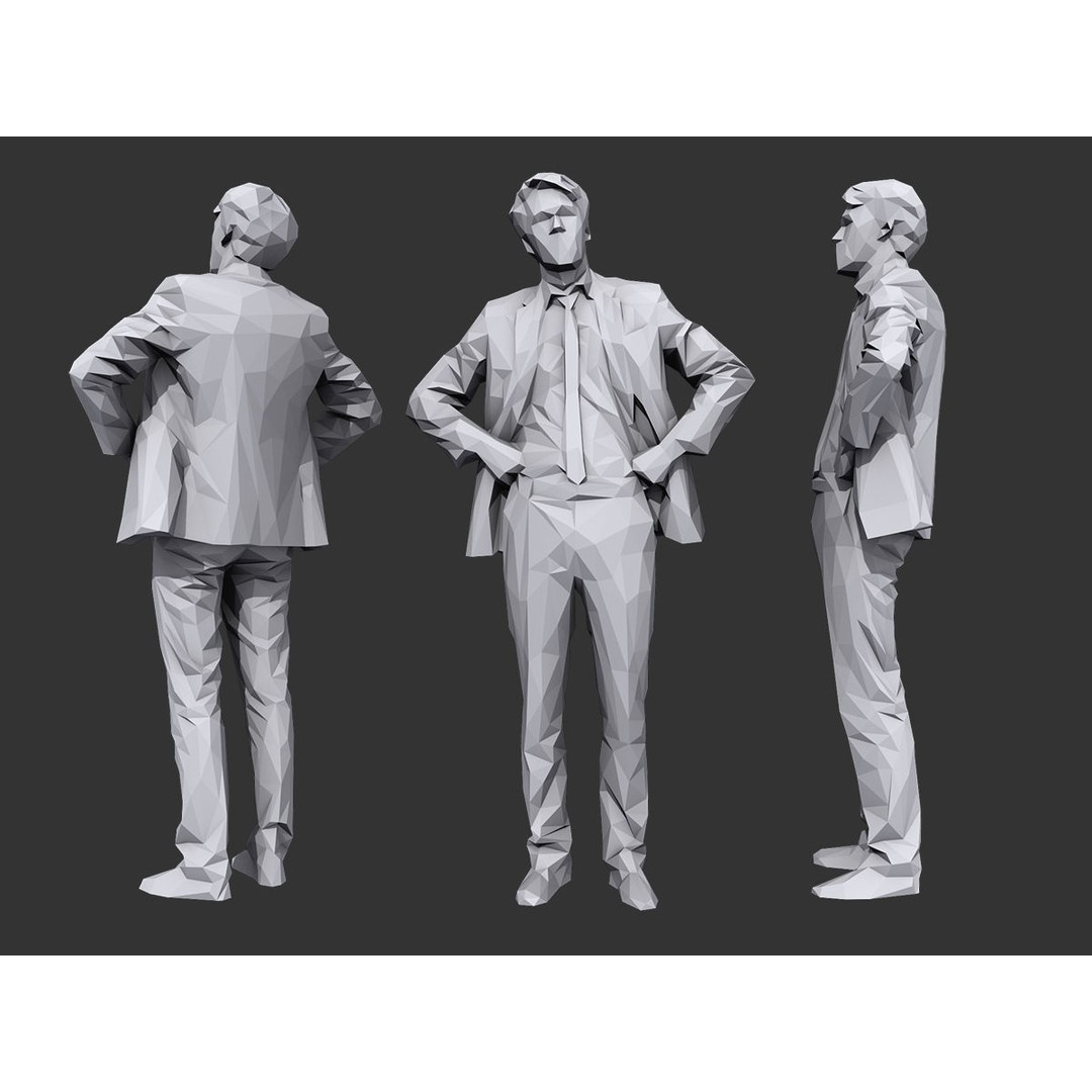 Lowpoly Casual Character 3D Model – Low Poly Stylized People, FBX - View 8