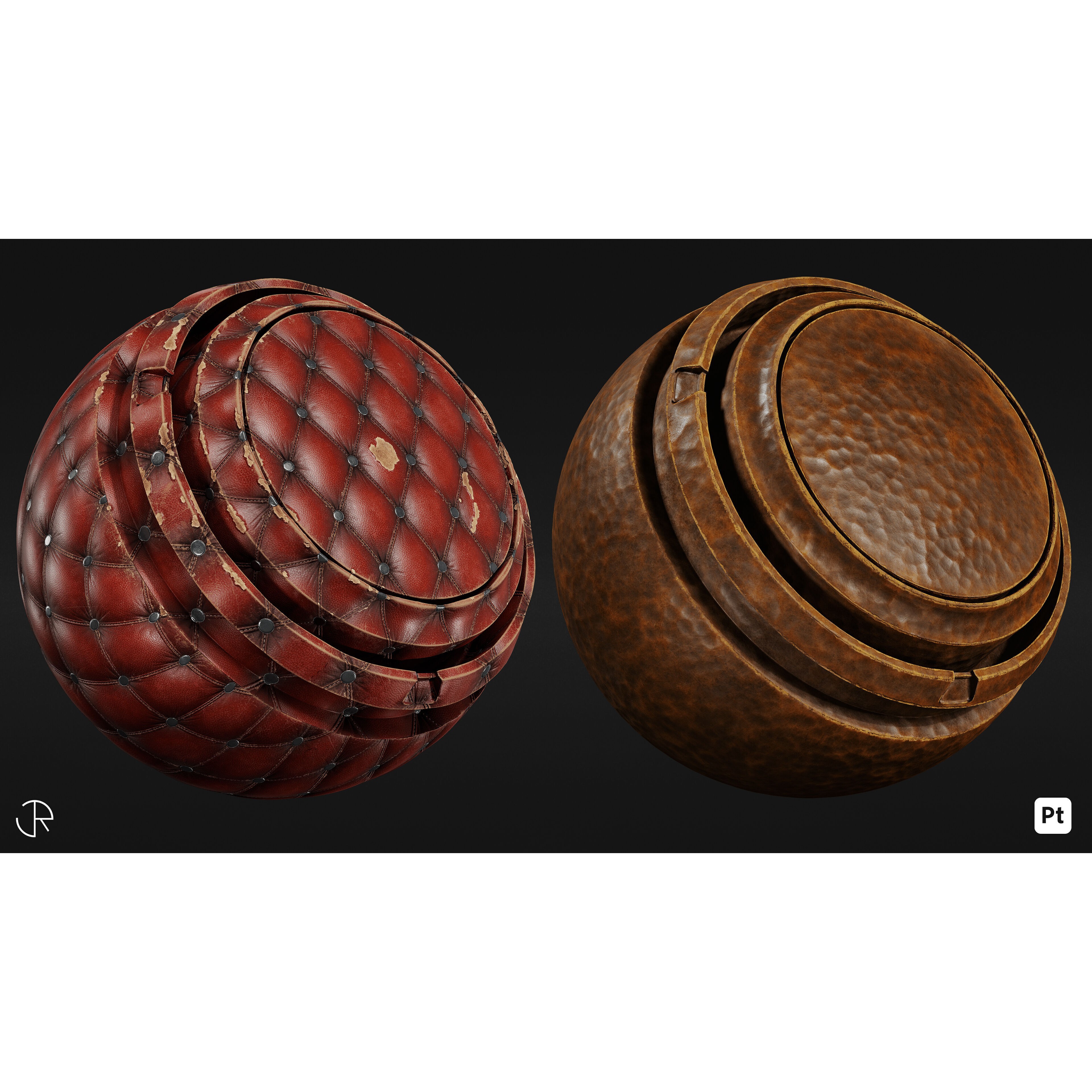 Leather Signature Materials - Customizable Textures 3D Model