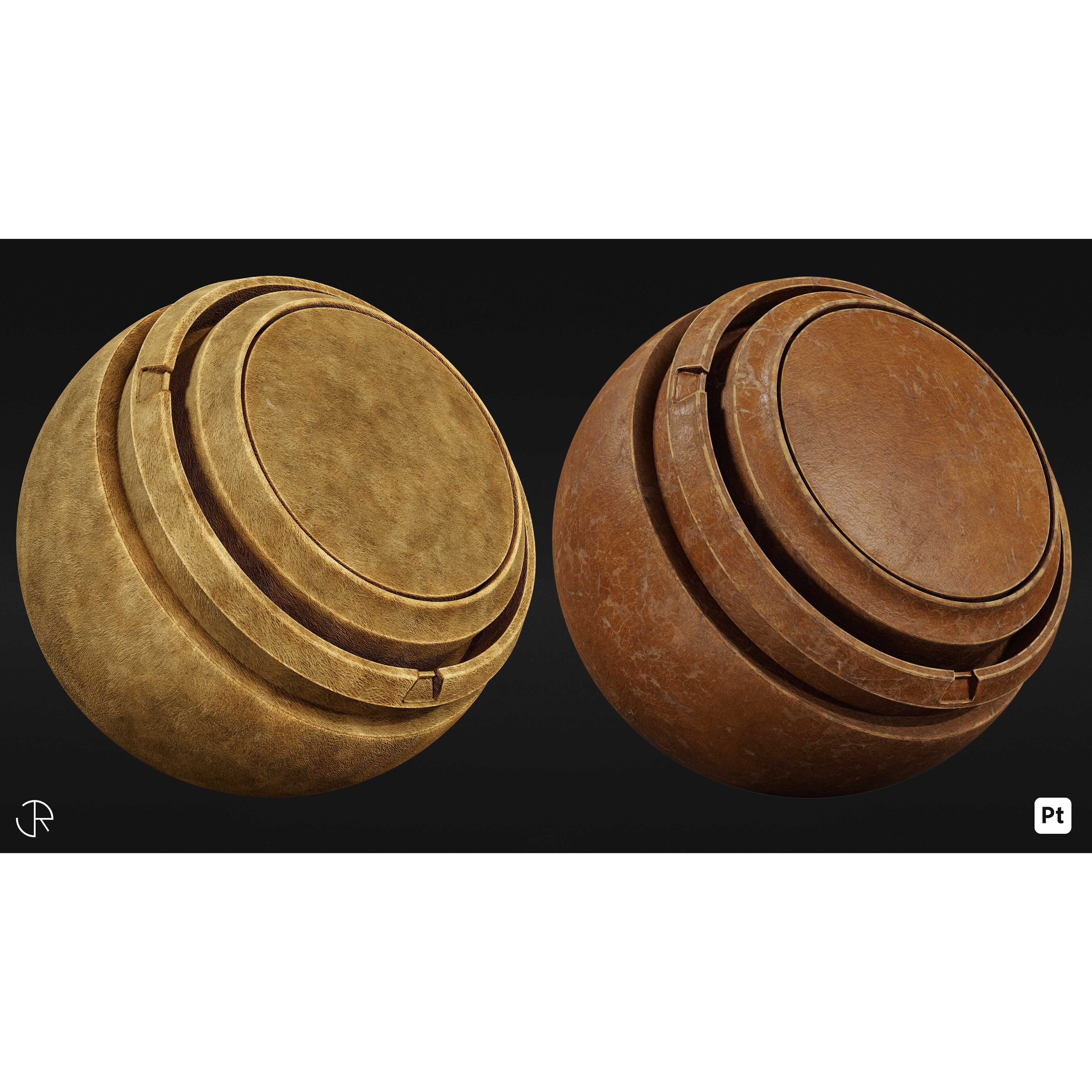 Leather Signature Materials - Customizable Textures 3D Model - View 12