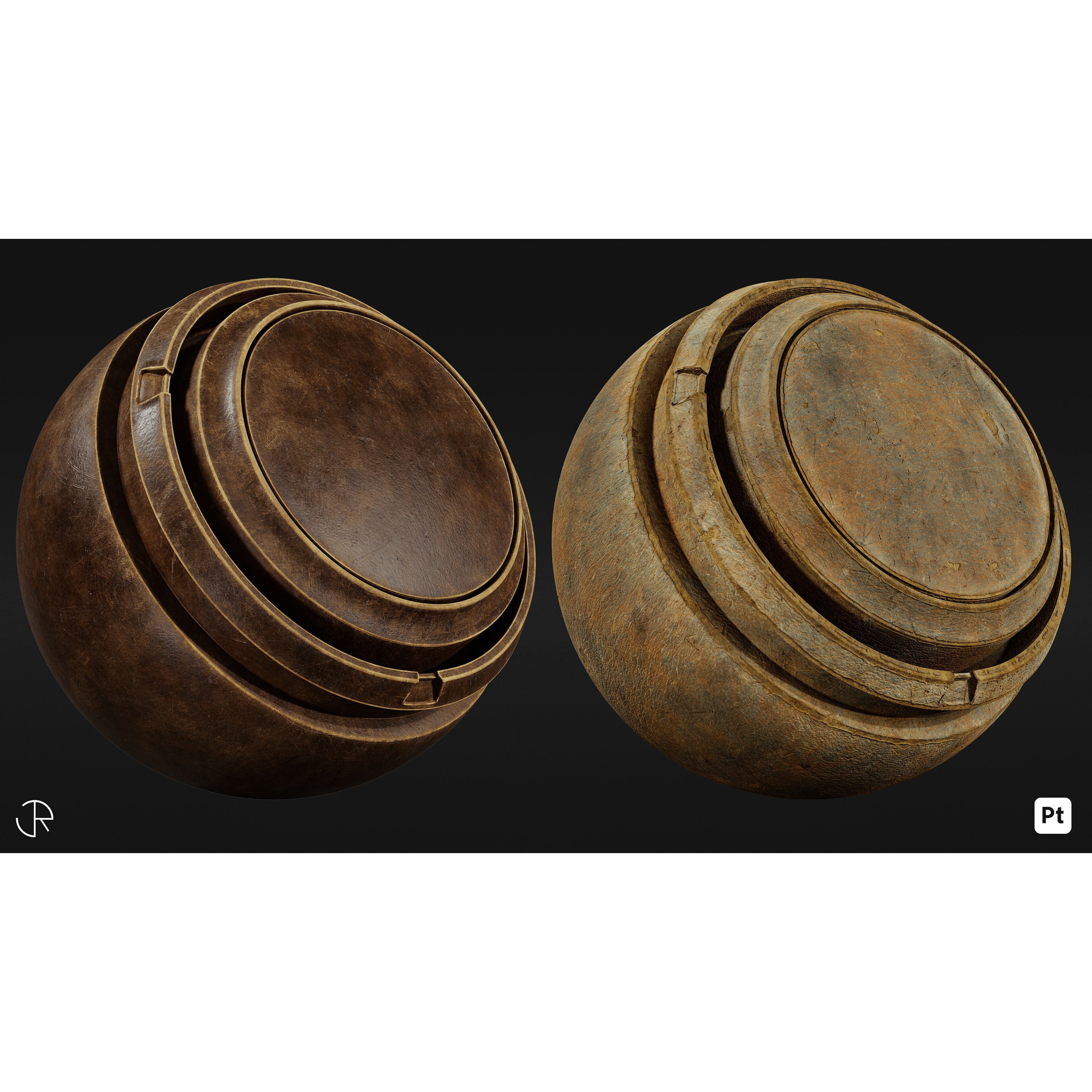 Leather Signature Materials - Customizable Textures 3D Model - View 14