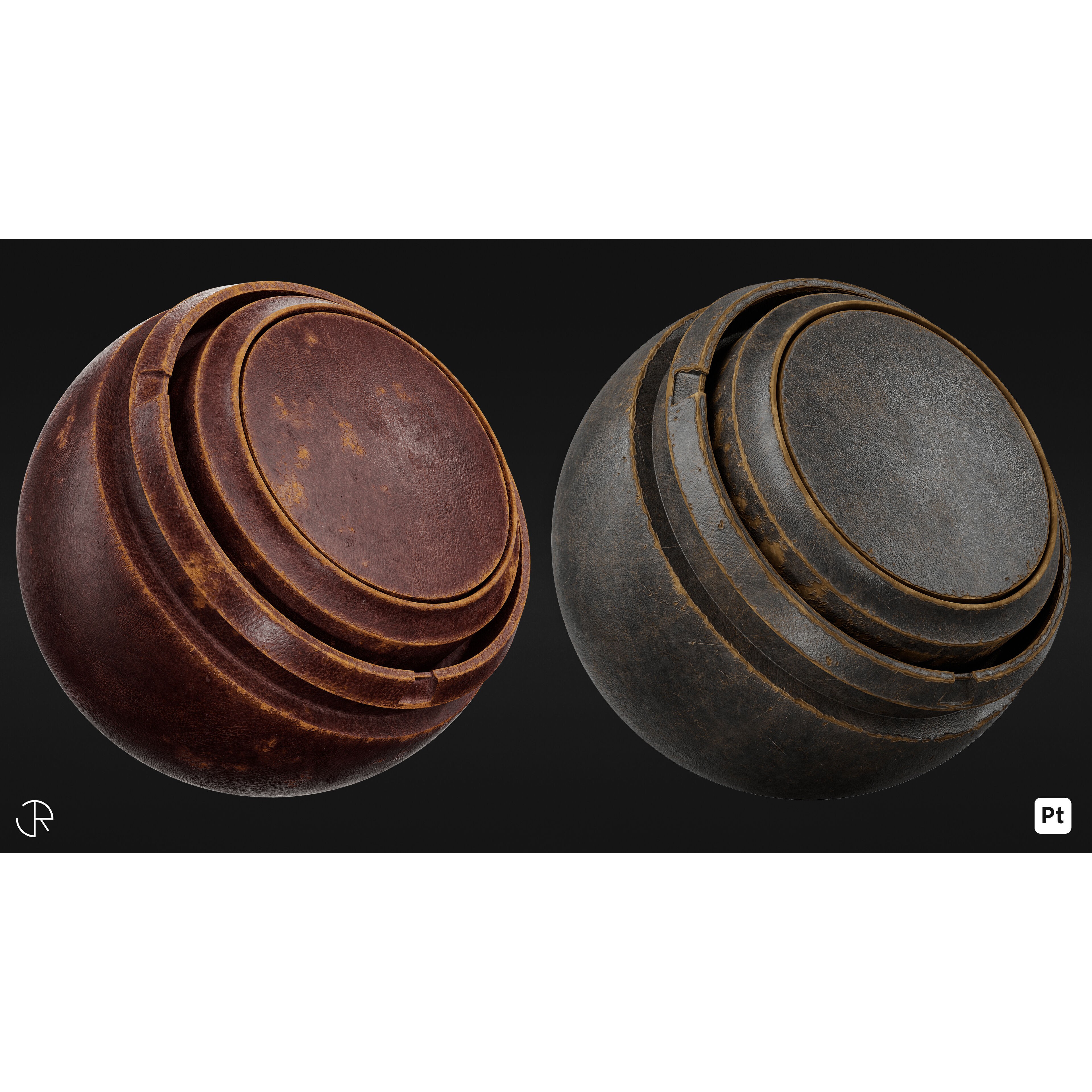 Leather Signature Materials - Customizable Textures 3D Model - View 4