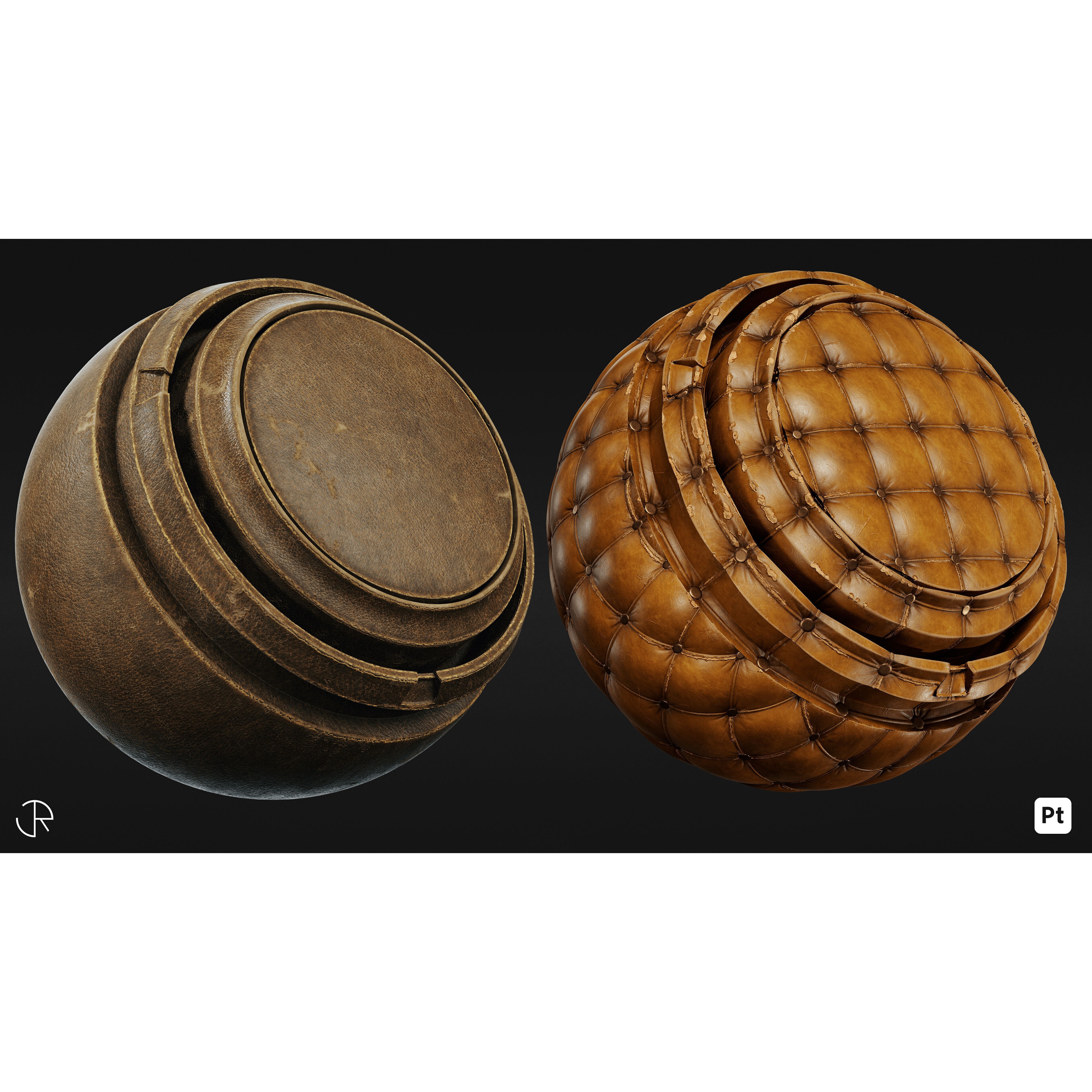 Leather Signature Materials - Customizable Textures 3D Model - View 5