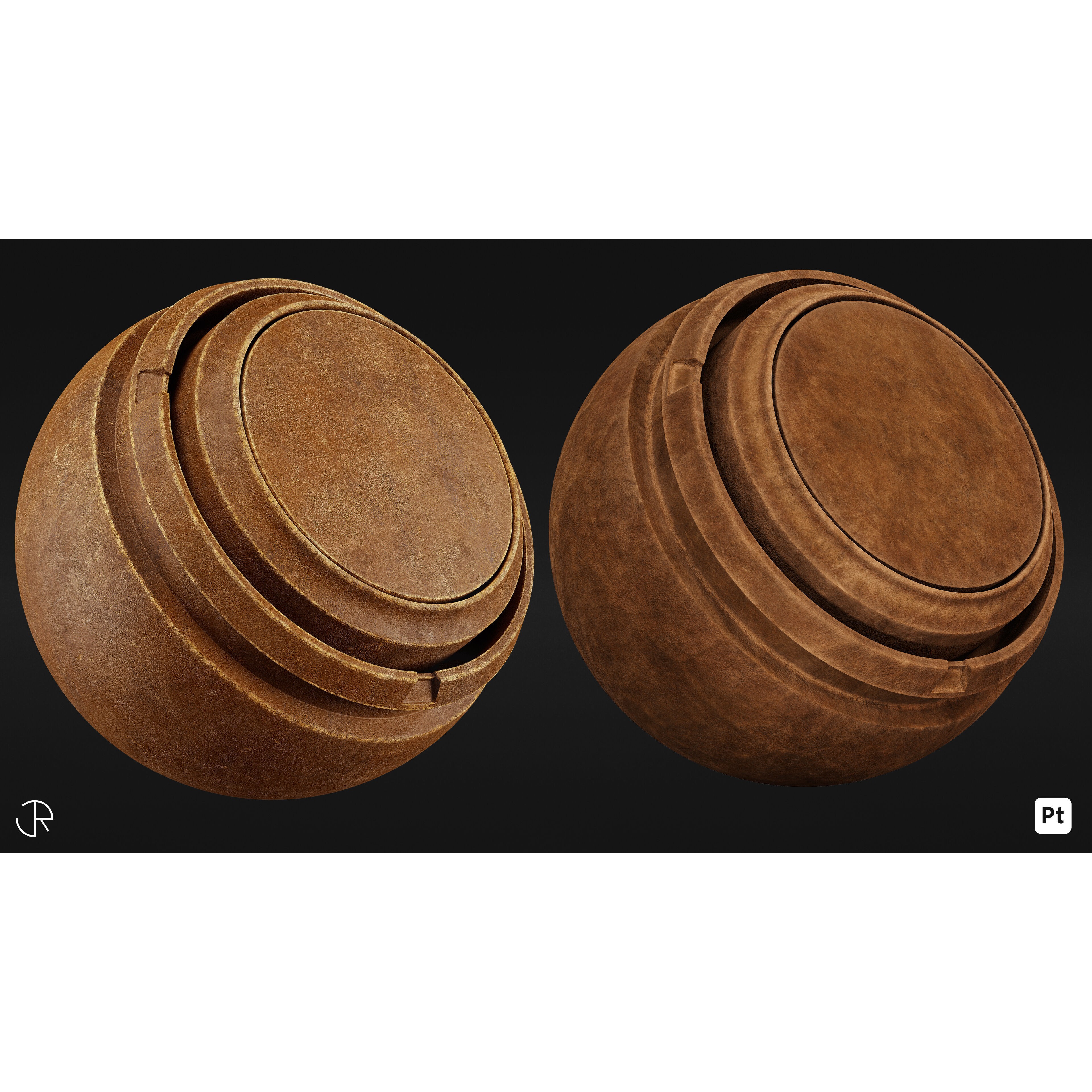 Leather Signature Materials - Customizable Textures 3D Model - View 7