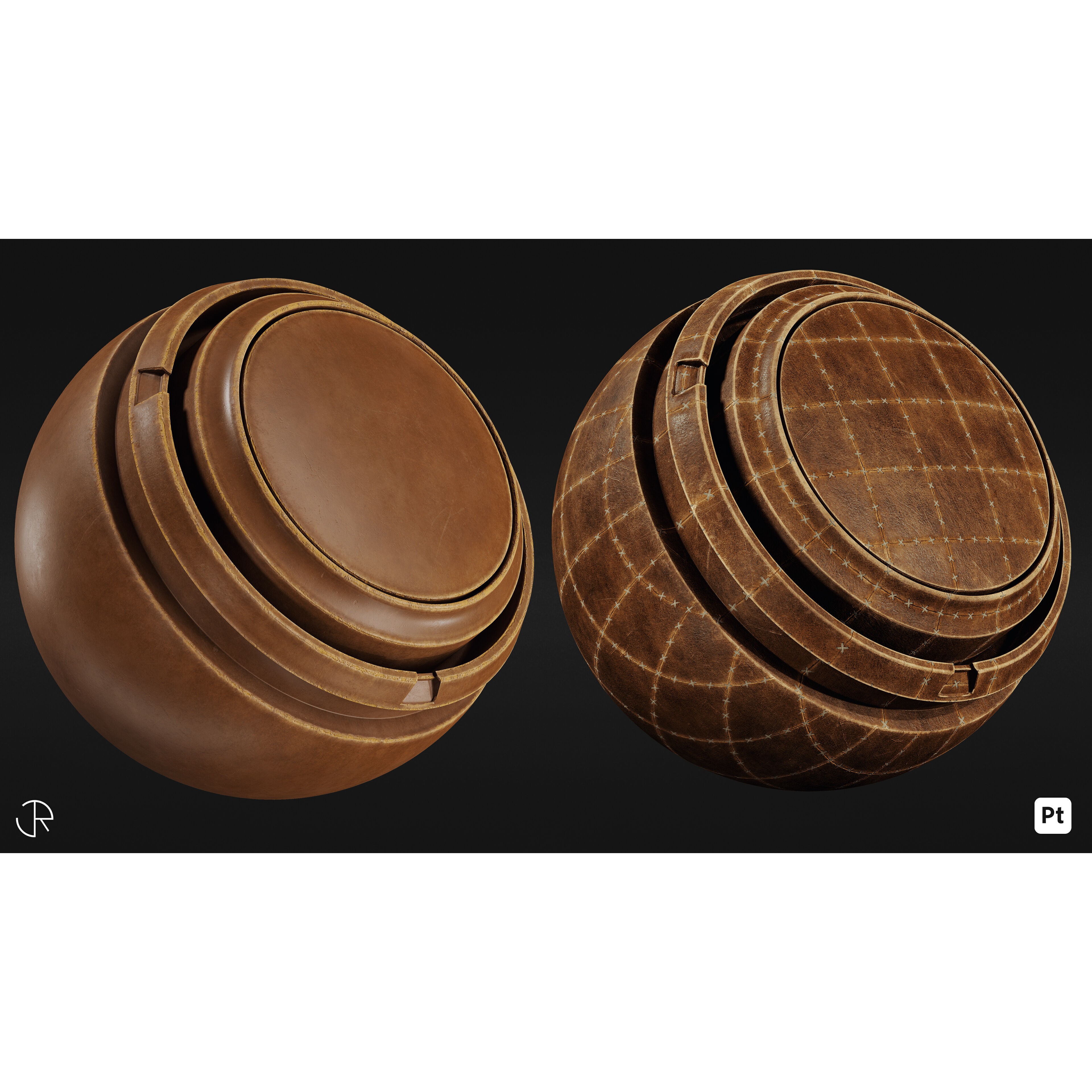 Leather Signature Materials - Customizable Textures 3D Model - View 8