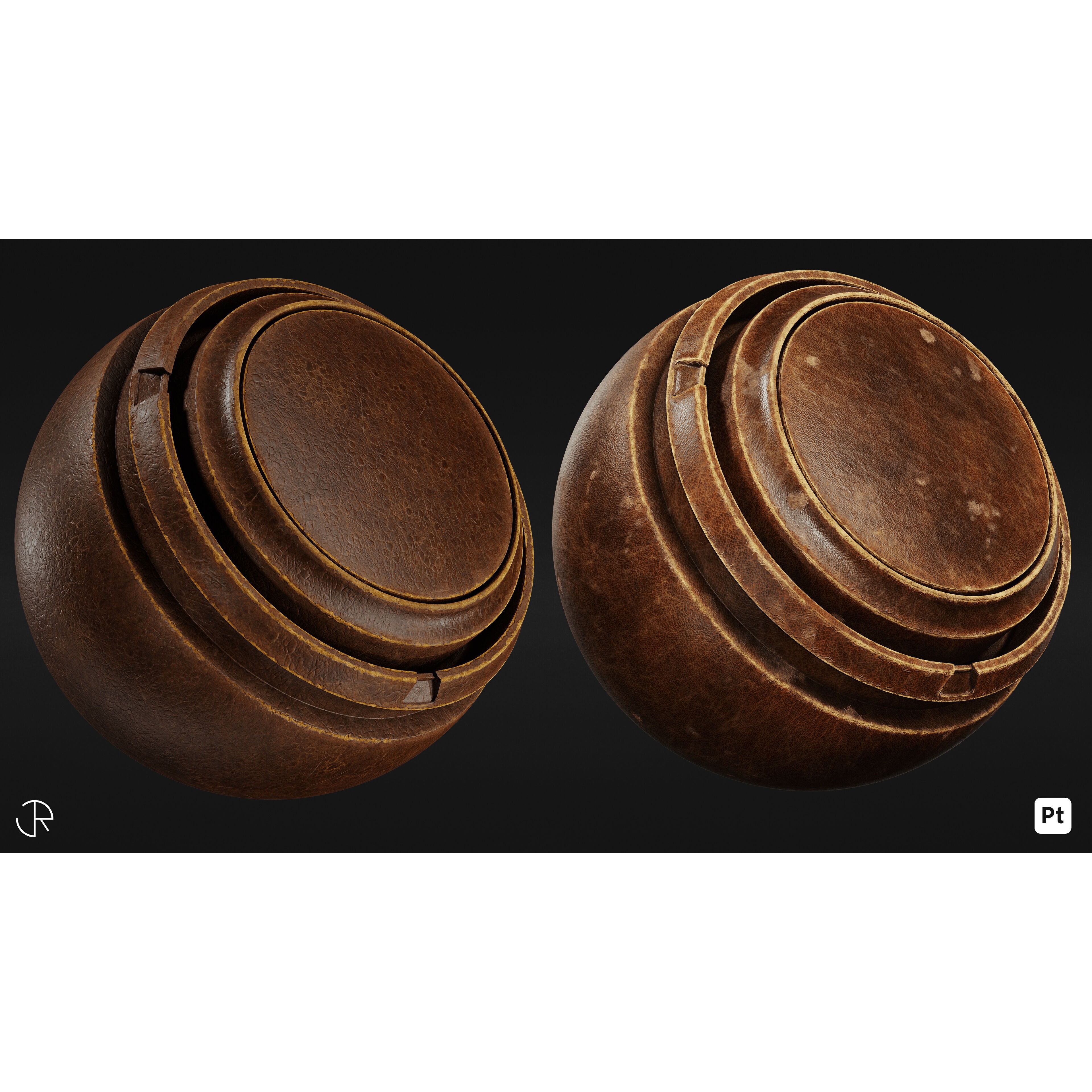 Leather Signature Materials - Customizable Textures 3D Model - View 9