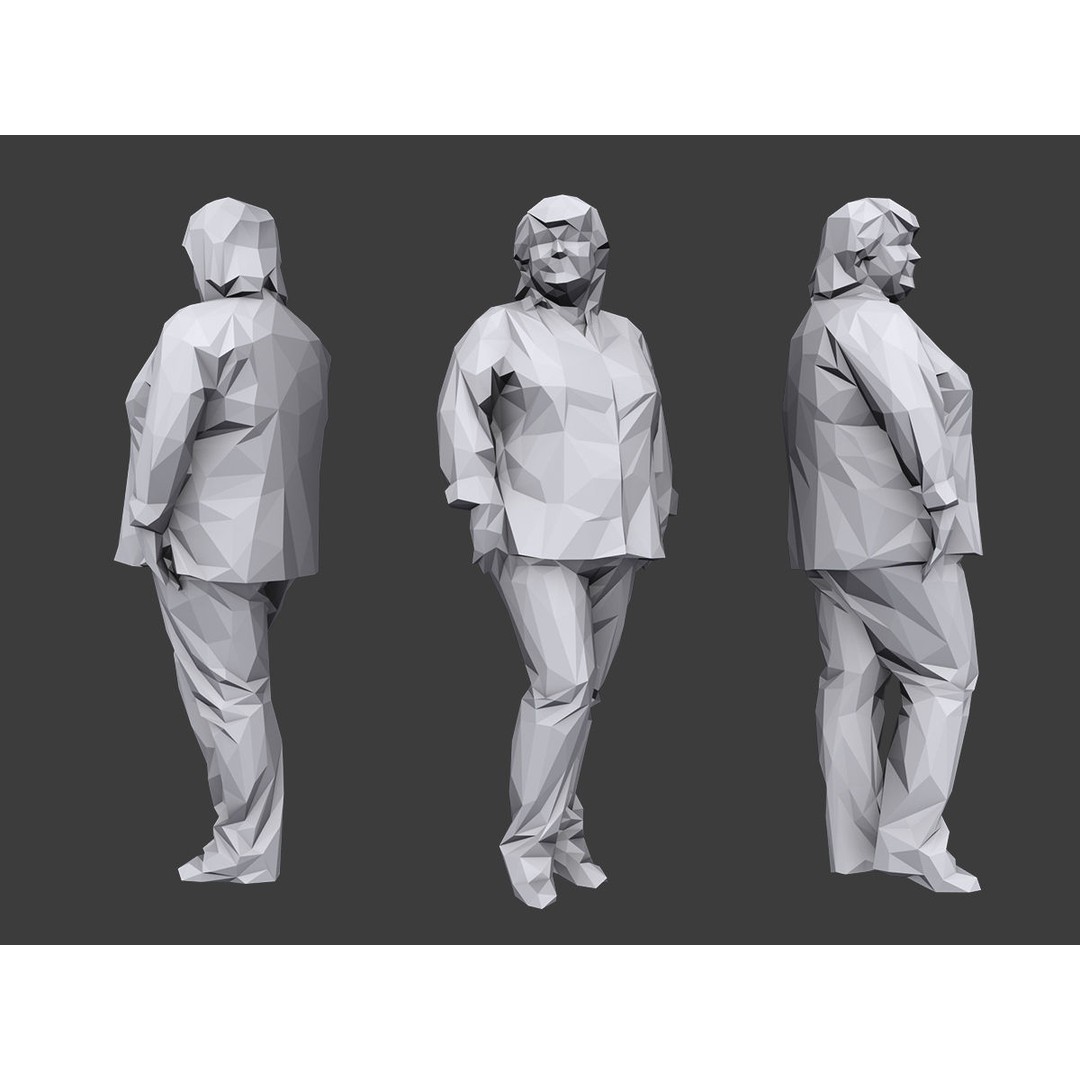 Casual Character 3D Model – Low Poly Stylized Figures for Archviz - View 5