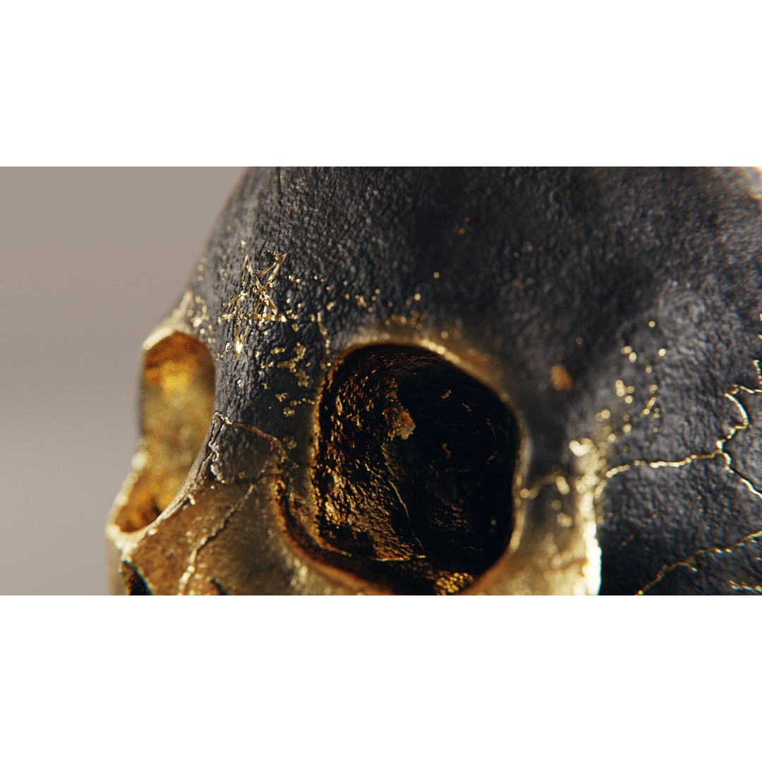 Realistic Ornated Skull 3D Model – PBR Textured, Game-Ready Formats - View 7