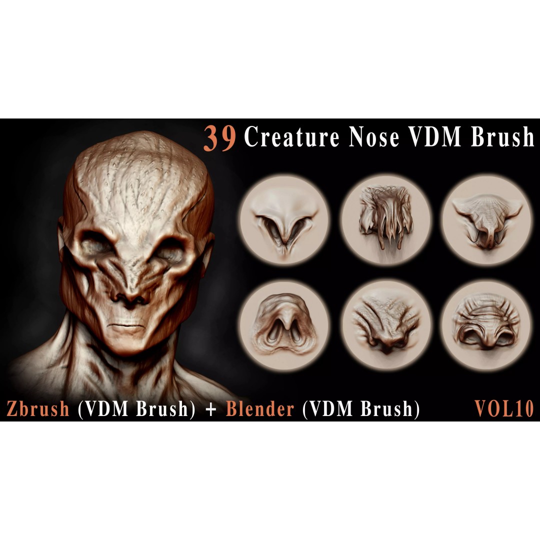 Creature Nose 3D Model – VDM Brush Collection for ZBrush & Blender - View 2