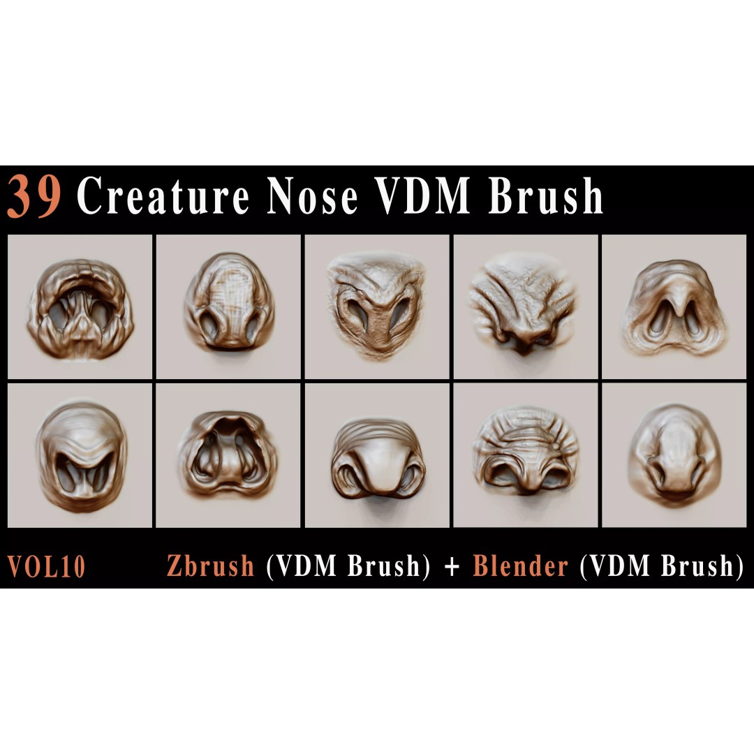 Creature Nose 3D Model – VDM Brush Collection for ZBrush & Blender - View 4