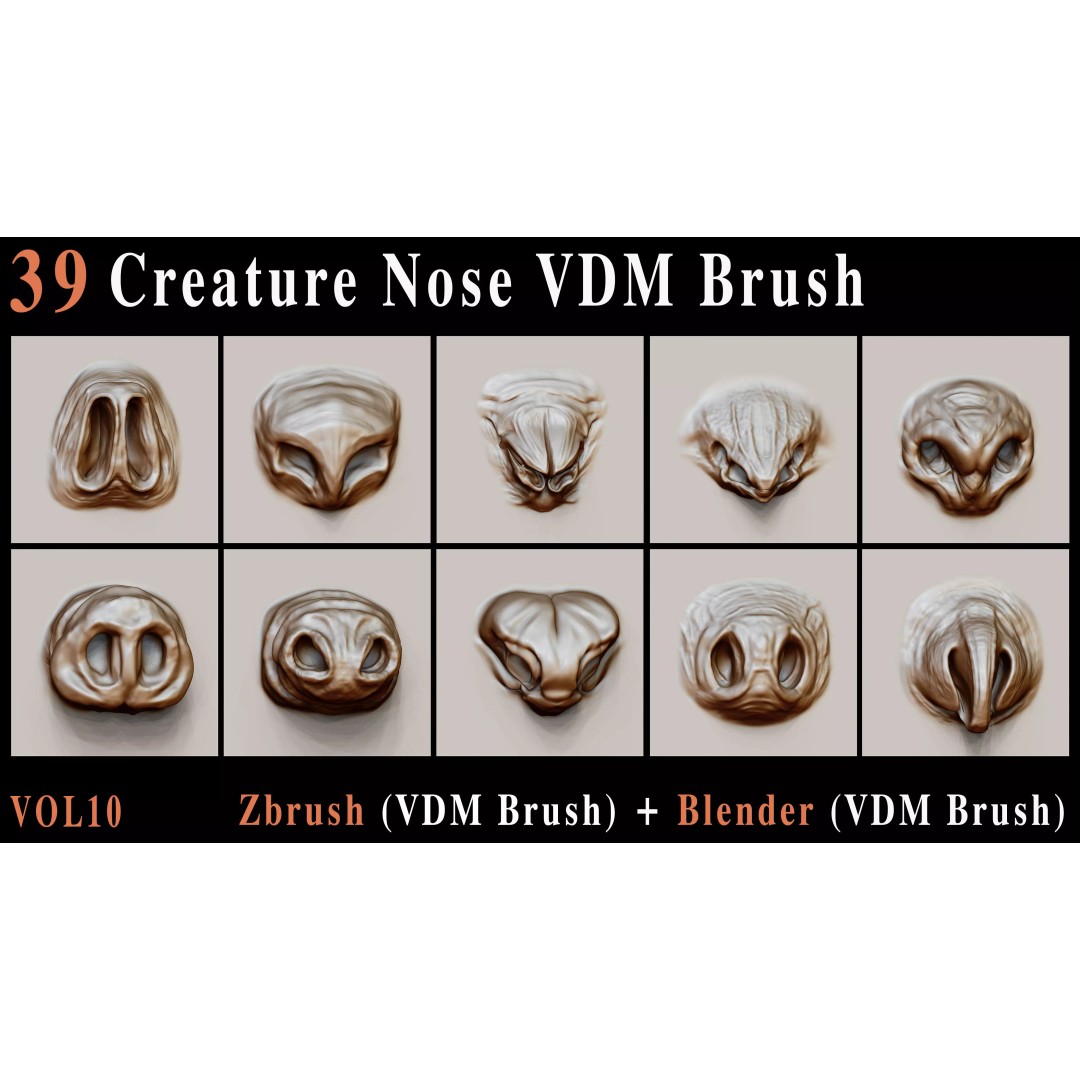 Creature Nose 3D Model – VDM Brush Collection for ZBrush & Blender - View 5