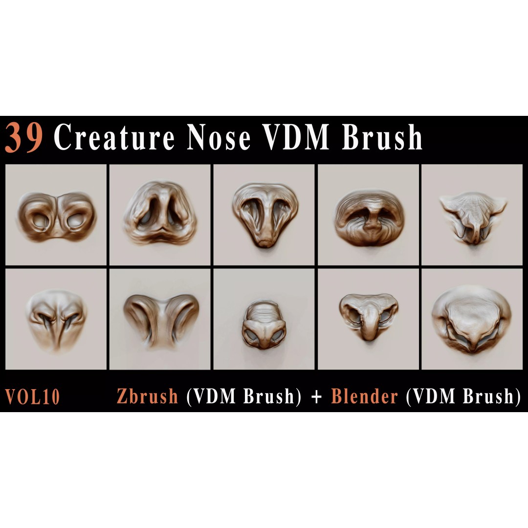 Creature Nose 3D Model – VDM Brush Collection for ZBrush & Blender - View 6