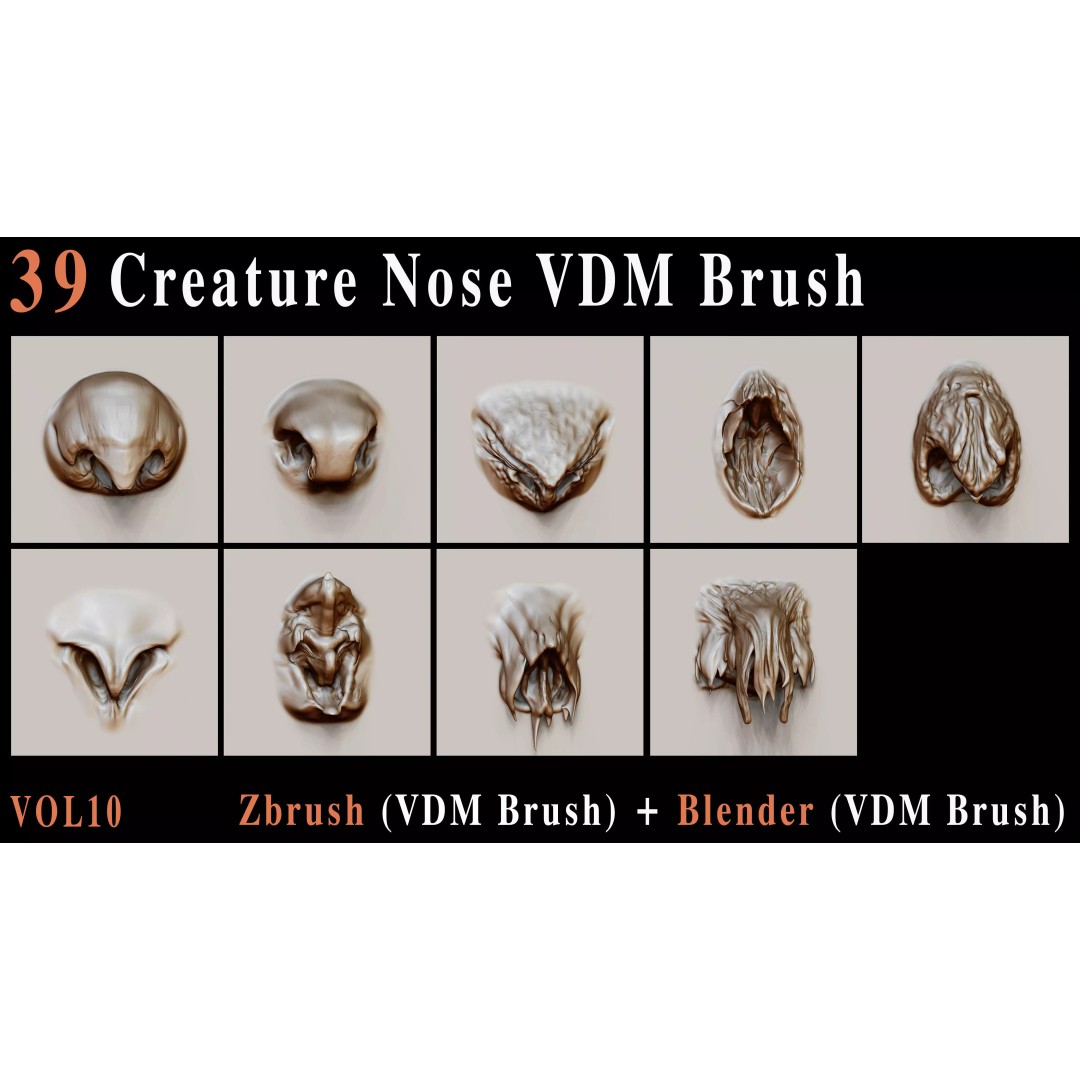 Creature Nose 3D Model – VDM Brush Collection for ZBrush & Blender - View 7
