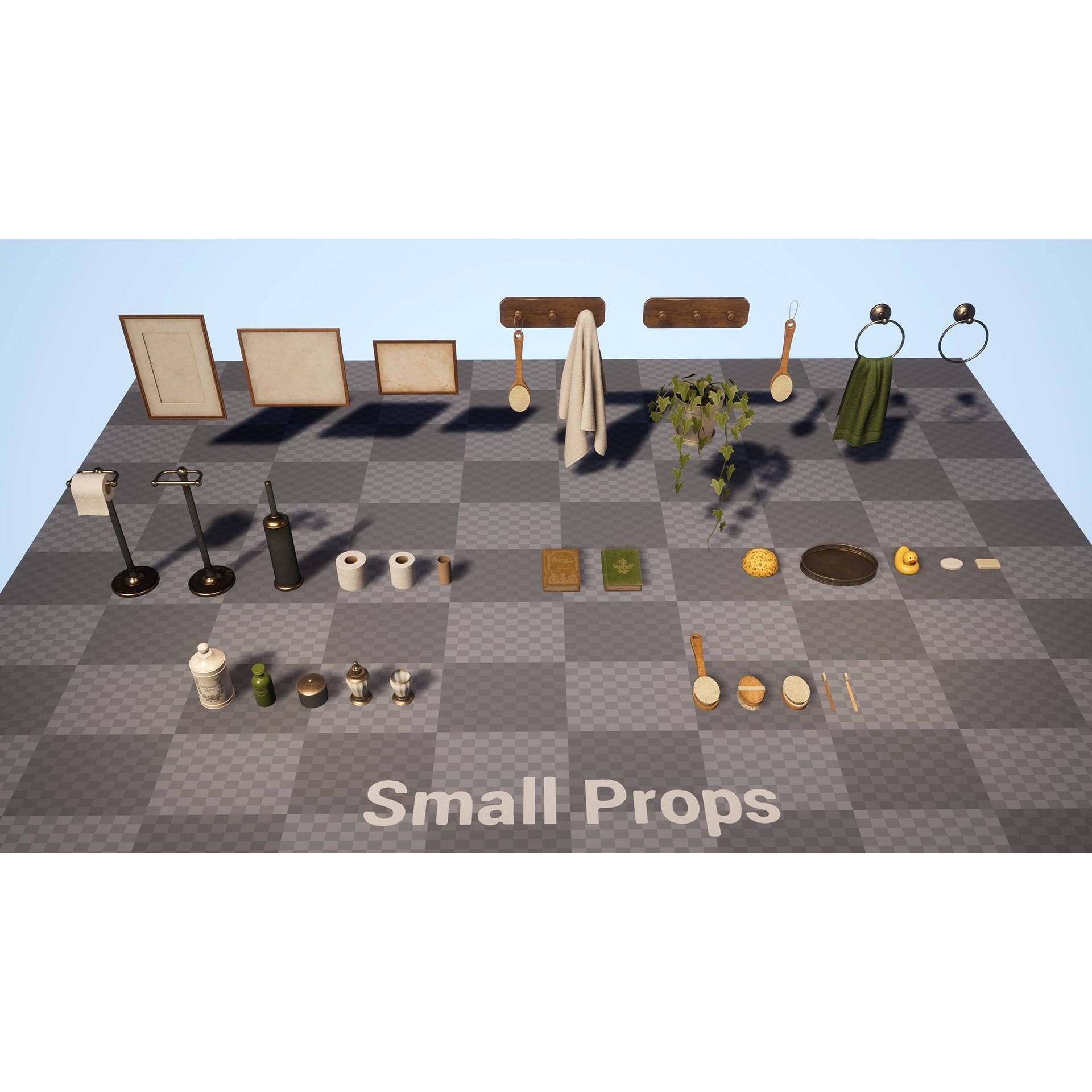 Victorian Bathroom Props Pack - Low-Poly Game-Ready 3D Model - View 27