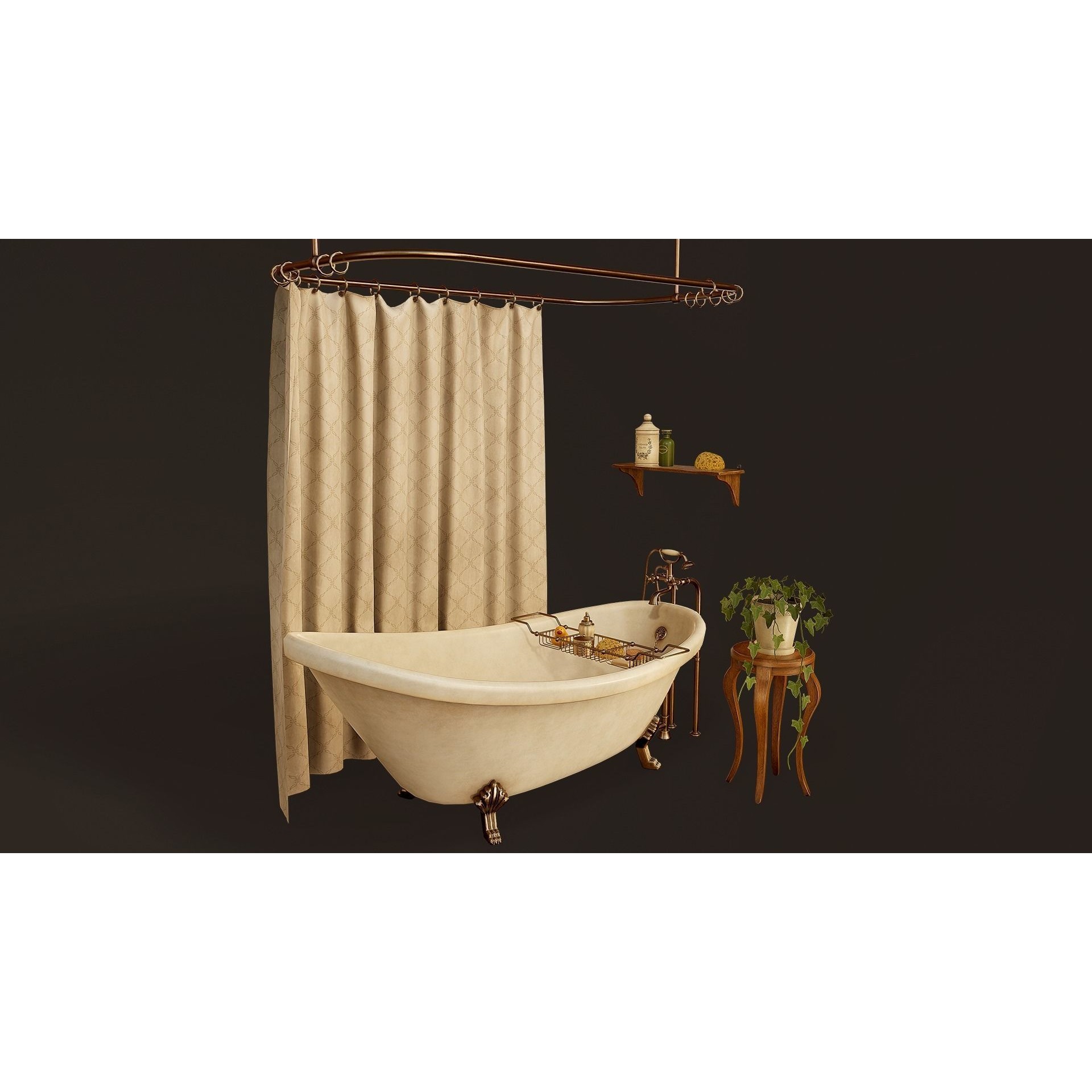Victorian Bathroom Props Pack - Low-Poly Game-Ready 3D Model - View 4