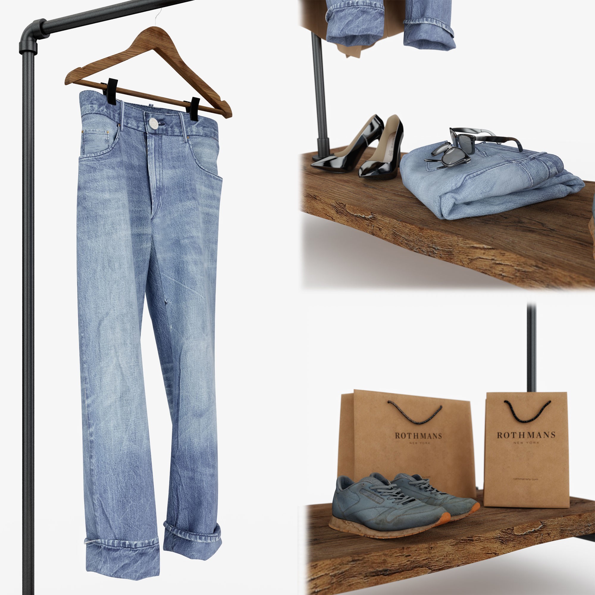 Casual Wardrobe Set - Game-Ready 3D Model - View 4