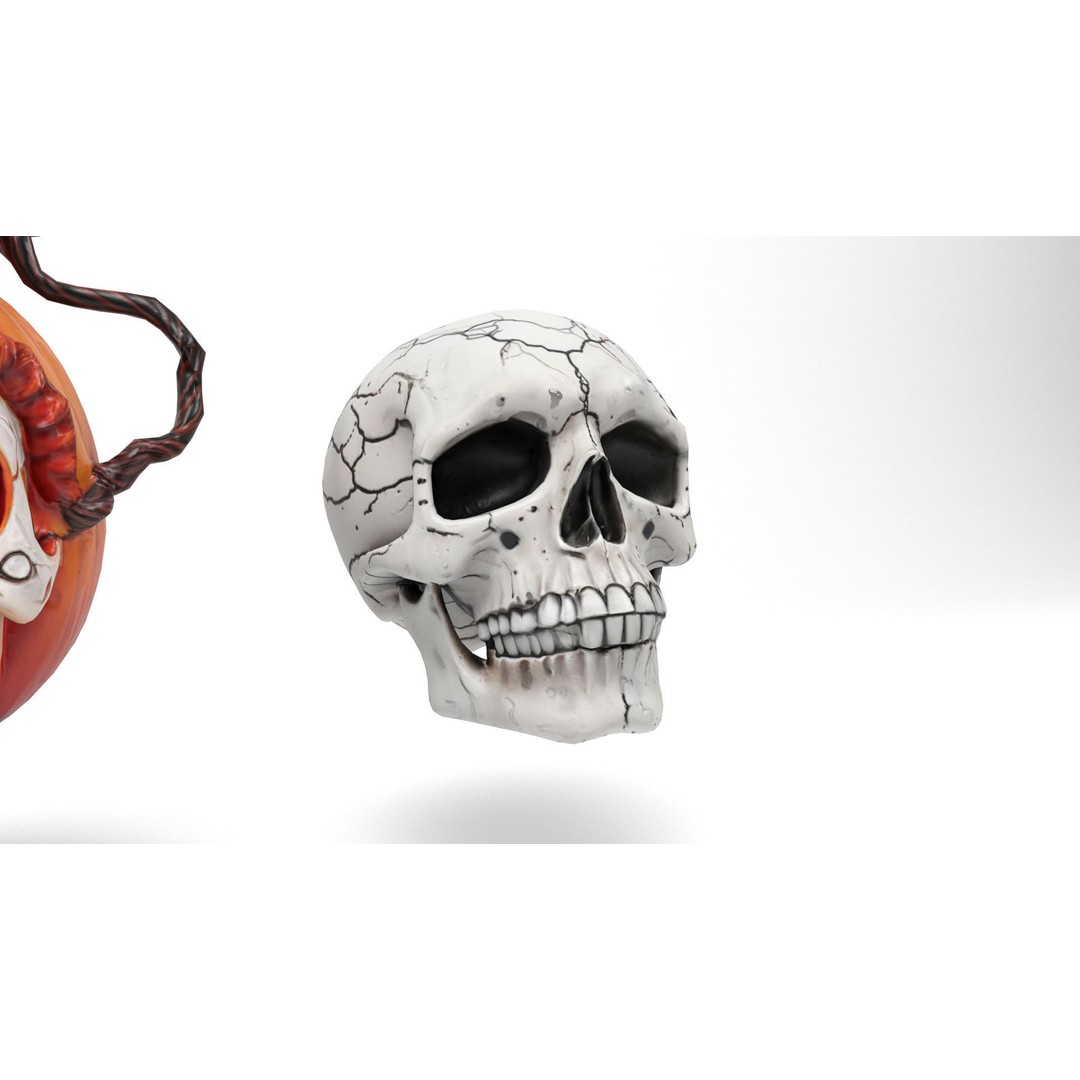 Halloween Skulls 3D Model – Low Poly Game Asset, FBX, OBJ, Blender - View 10
