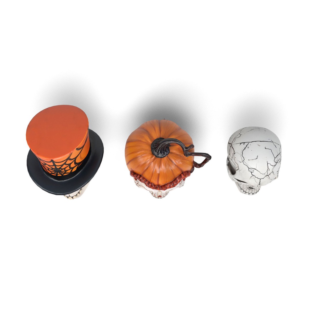 Halloween Skulls 3D Model – Low Poly Game Asset, FBX, OBJ, Blender - View 7