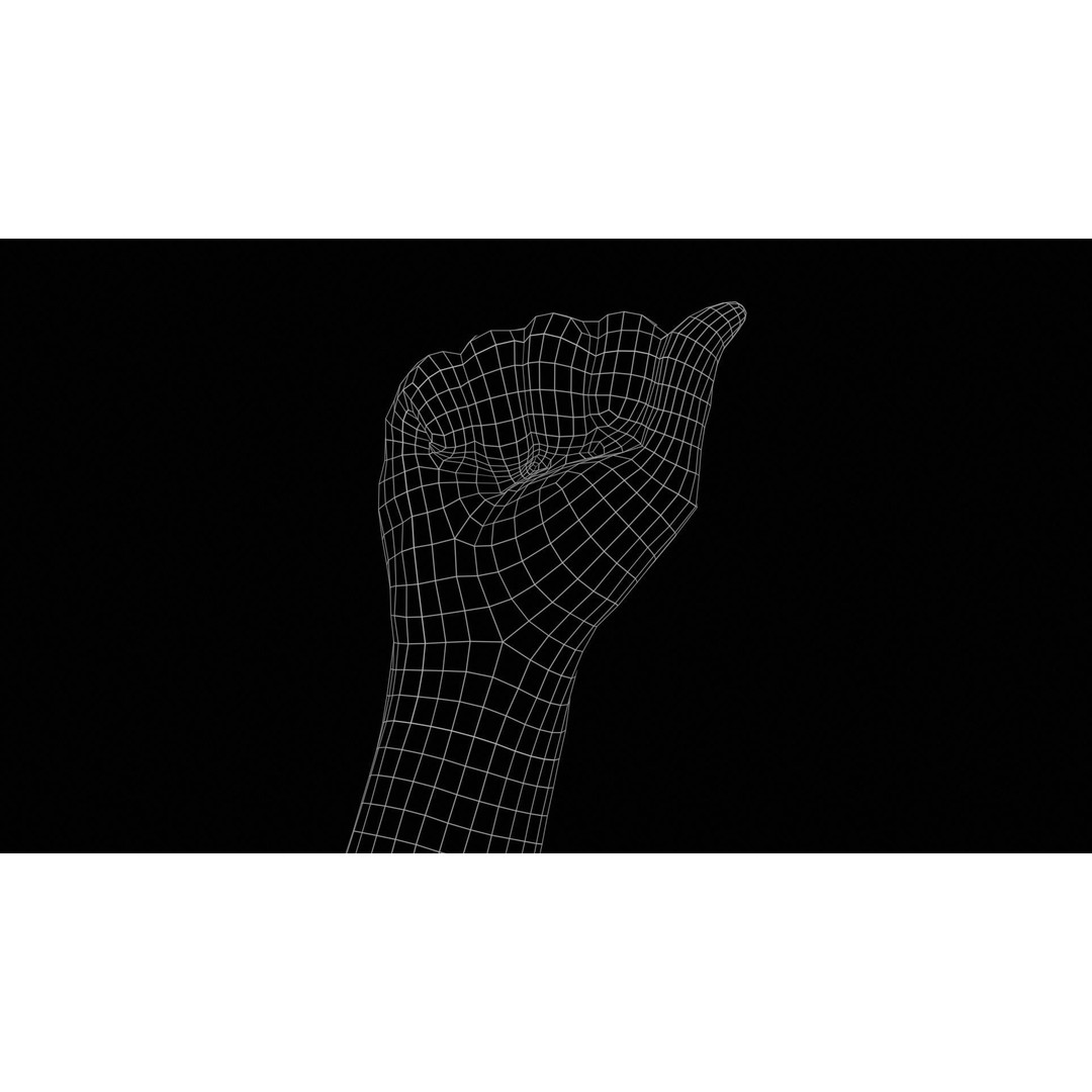 Male Hand 3D Model – Low Poly Fist for American Sign Language, FBX - View 13
