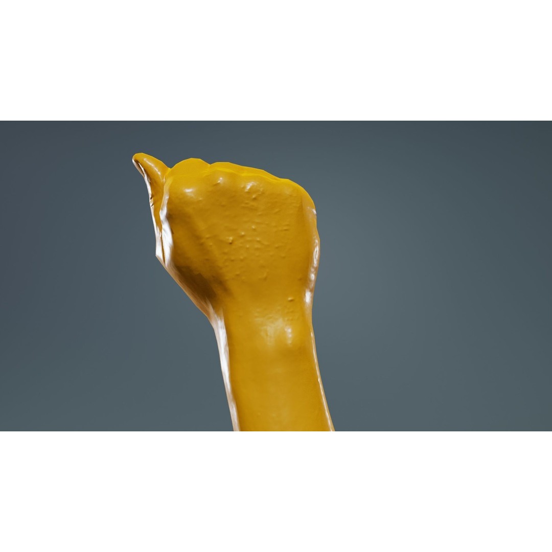 Male Hand 3D Model – Low Poly Fist for American Sign Language, FBX - View 15
