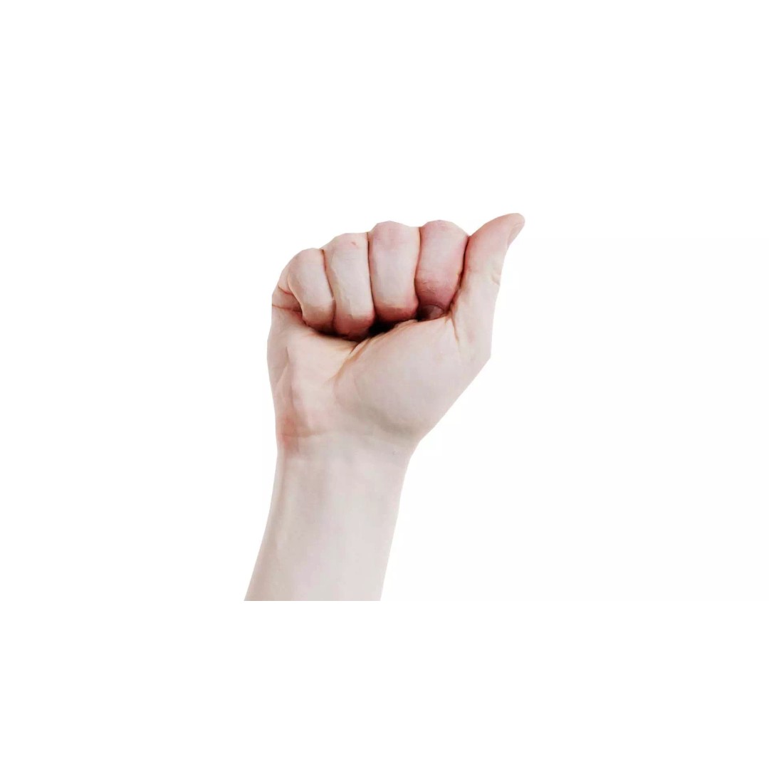 Male Hand 3D Model – Low Poly Fist for American Sign Language, FBX - View 2