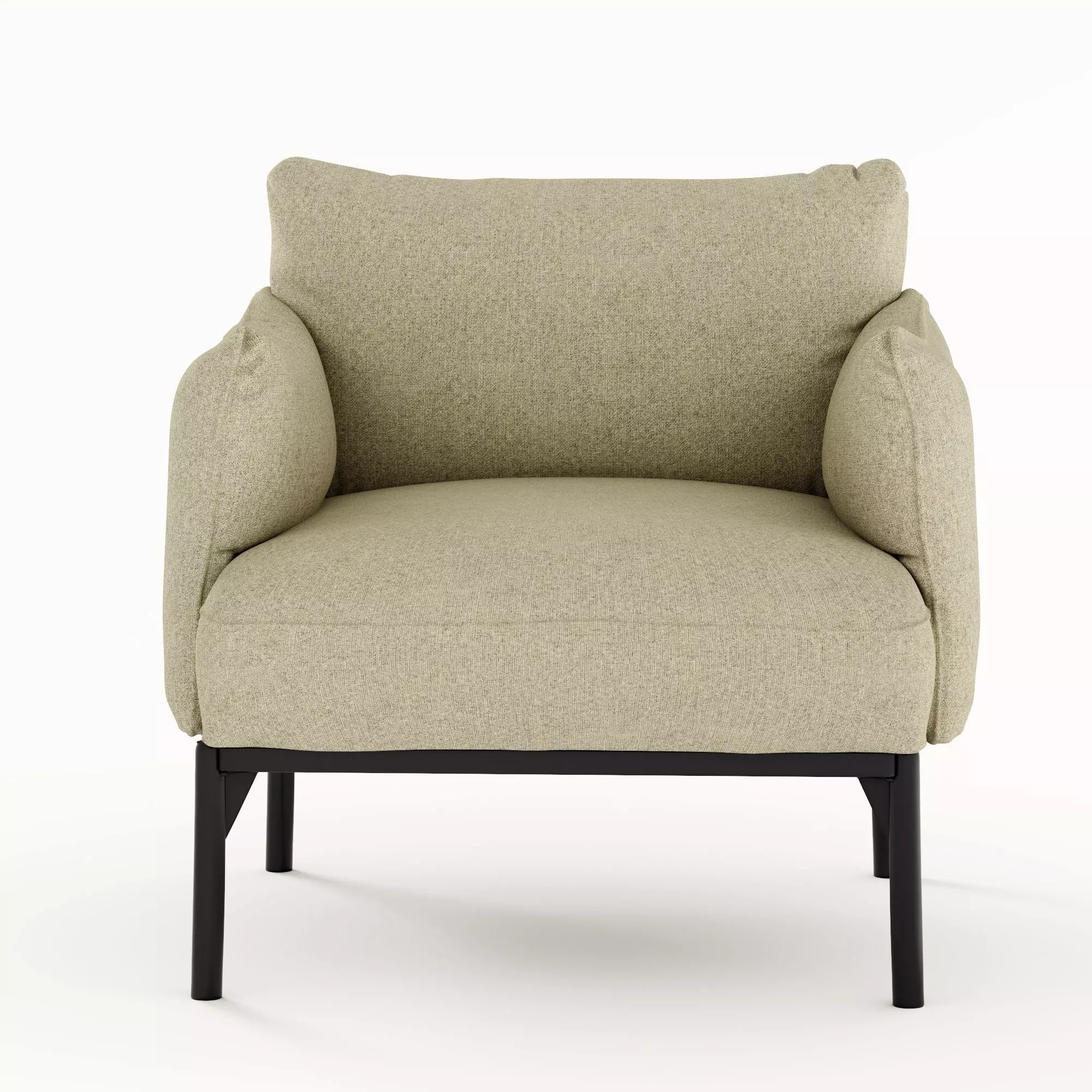 Sage Green Fabric Armchair - PBR Game-Ready 3D Model - View 3