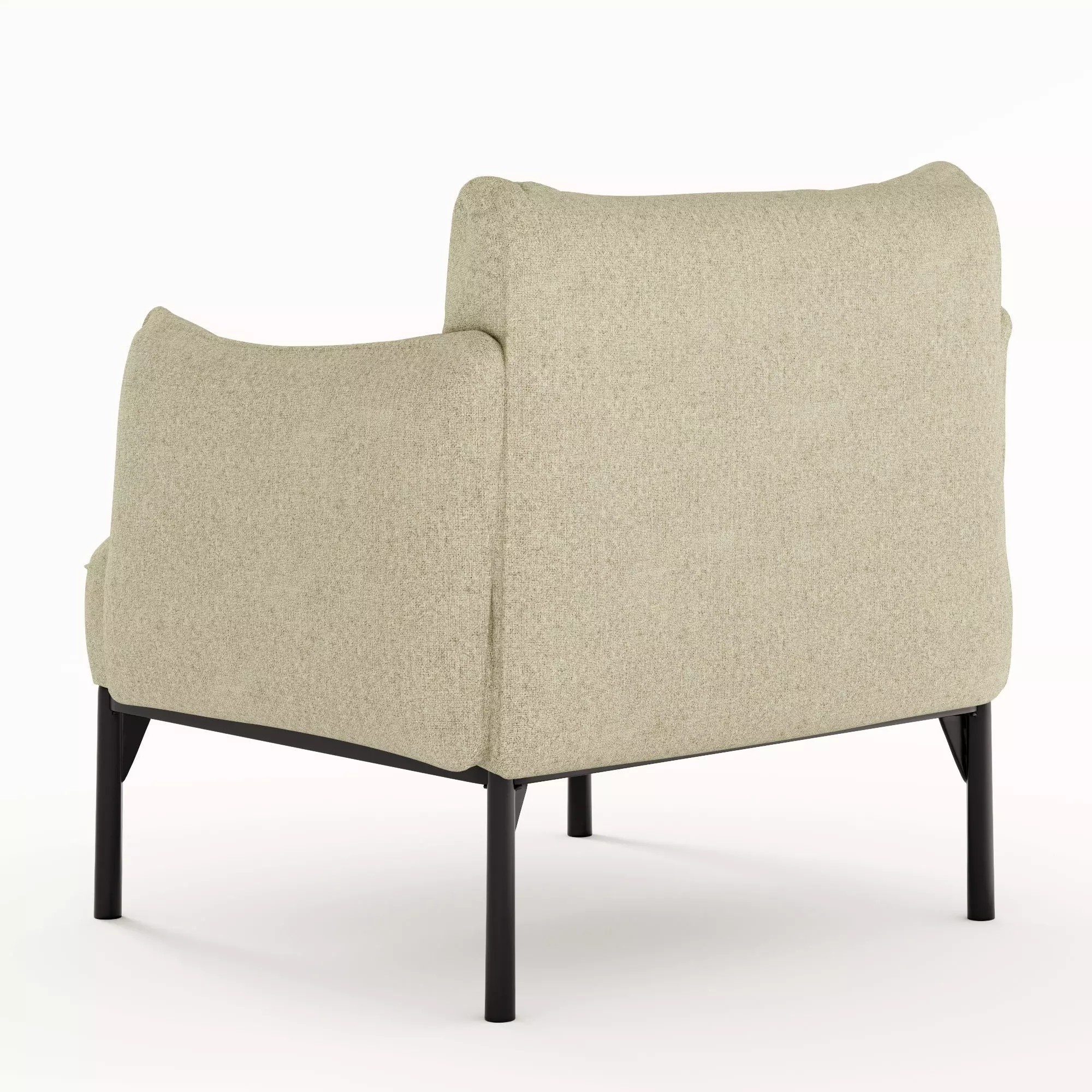 Sage Green Fabric Armchair - PBR Game-Ready 3D Model - View 5