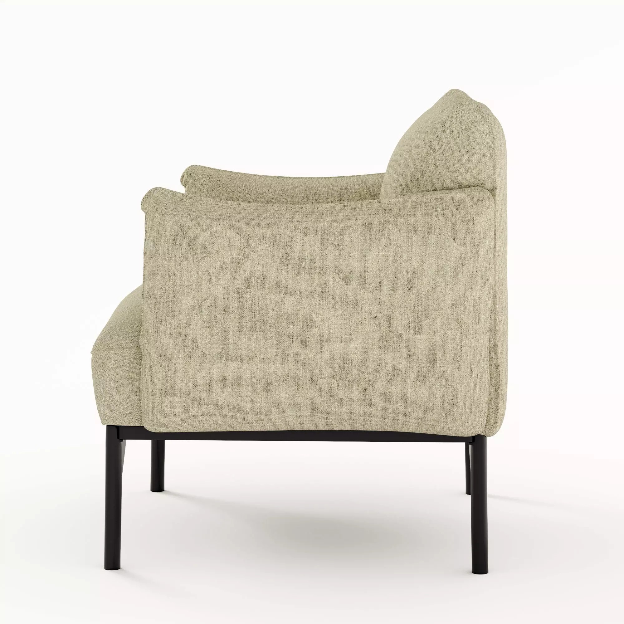 Sage Green Fabric Armchair - PBR Game-Ready 3D Model - View 7