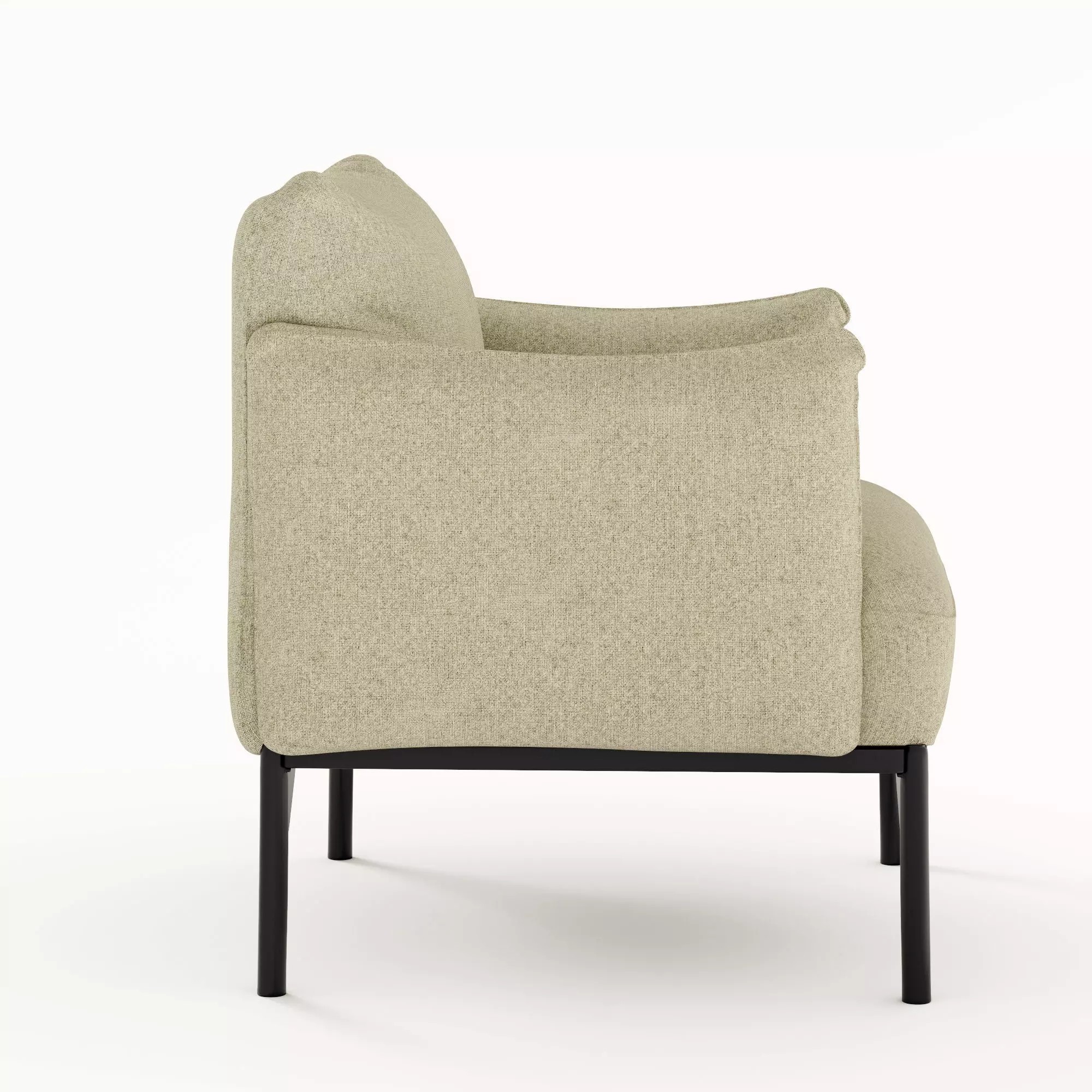 Sage Green Fabric Armchair - PBR Game-Ready 3D Model - View 8