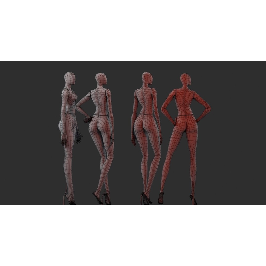 Mannequin 3D Model – Female Character Anatomy, Game-Ready FBX