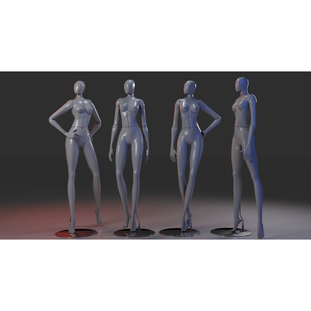 Mannequin 3D Model – Female Character Anatomy, Game-Ready FBX - View 3