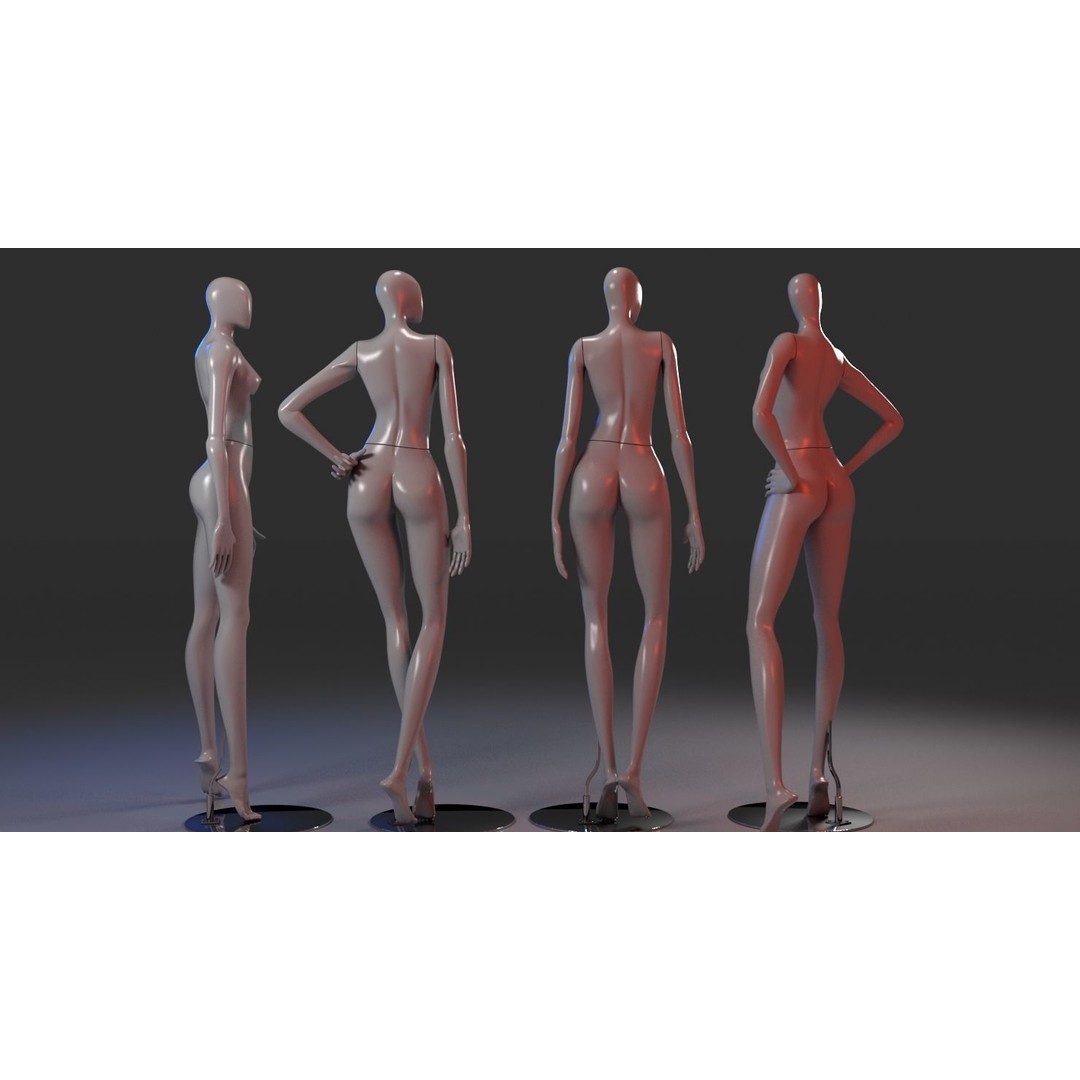Mannequin 3D Model – Female Character Anatomy, Game-Ready FBX - View 4
