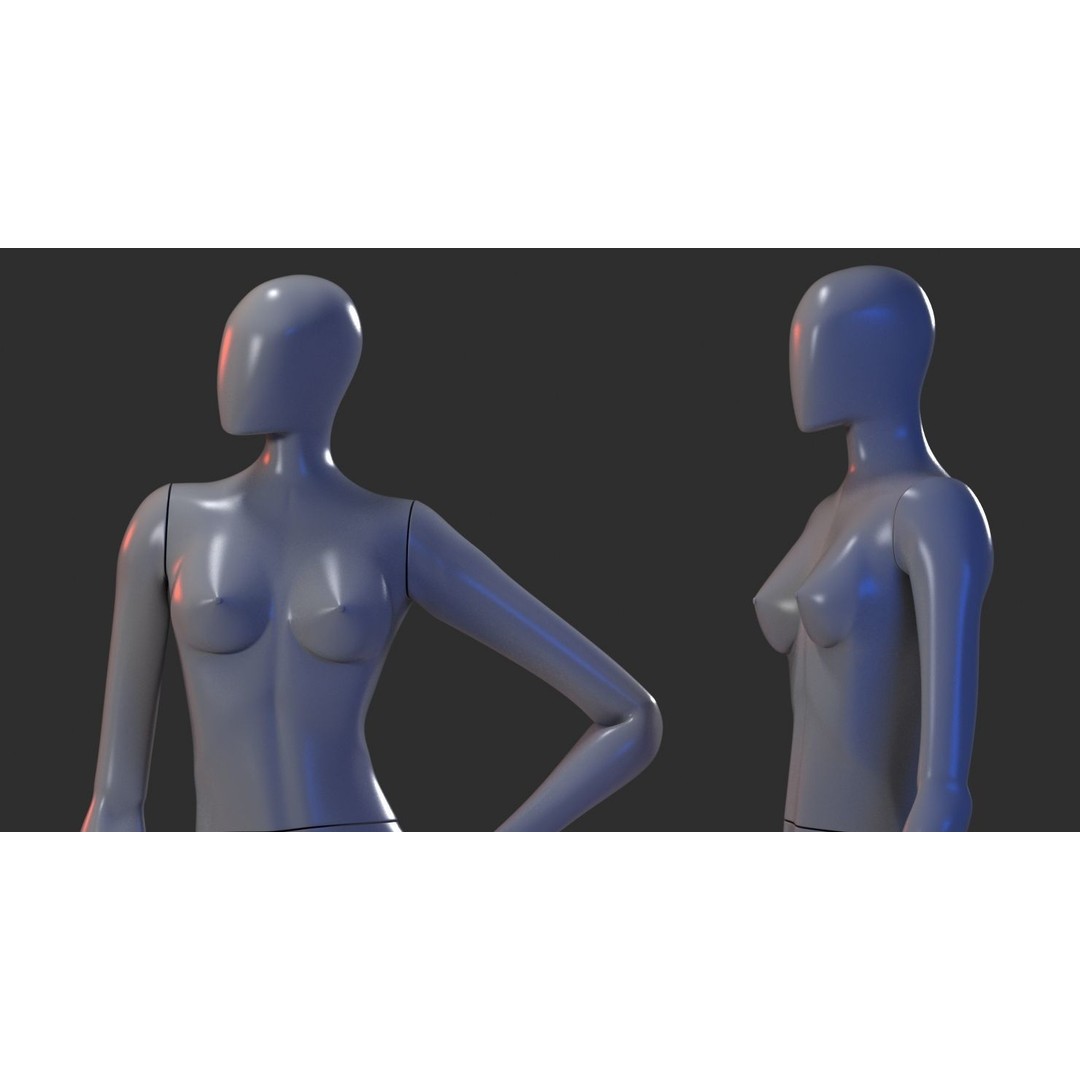Mannequin 3D Model – Female Character Anatomy, Game-Ready FBX - View 6