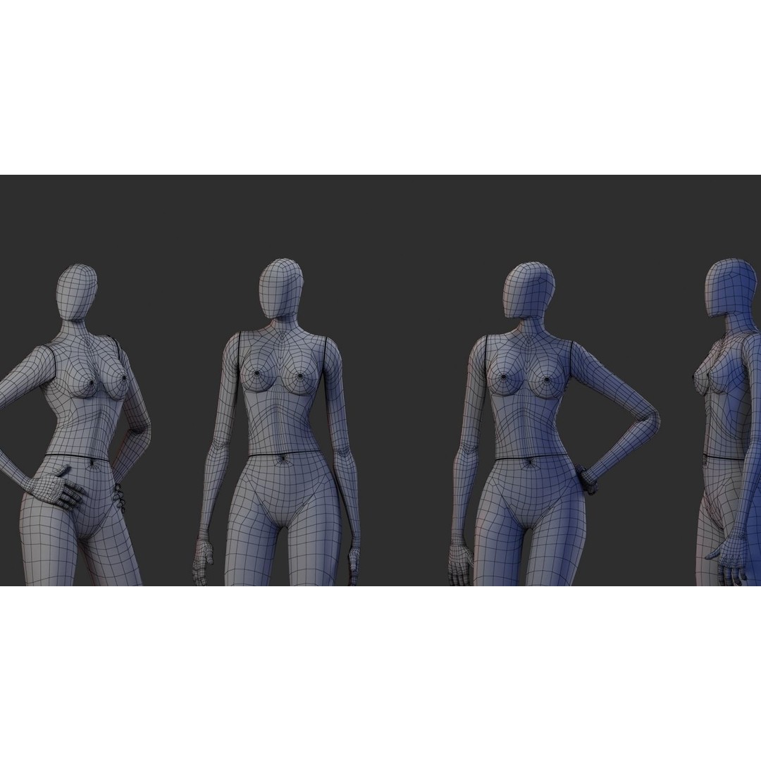 Mannequin 3D Model – Female Character Anatomy, Game-Ready FBX - View 7