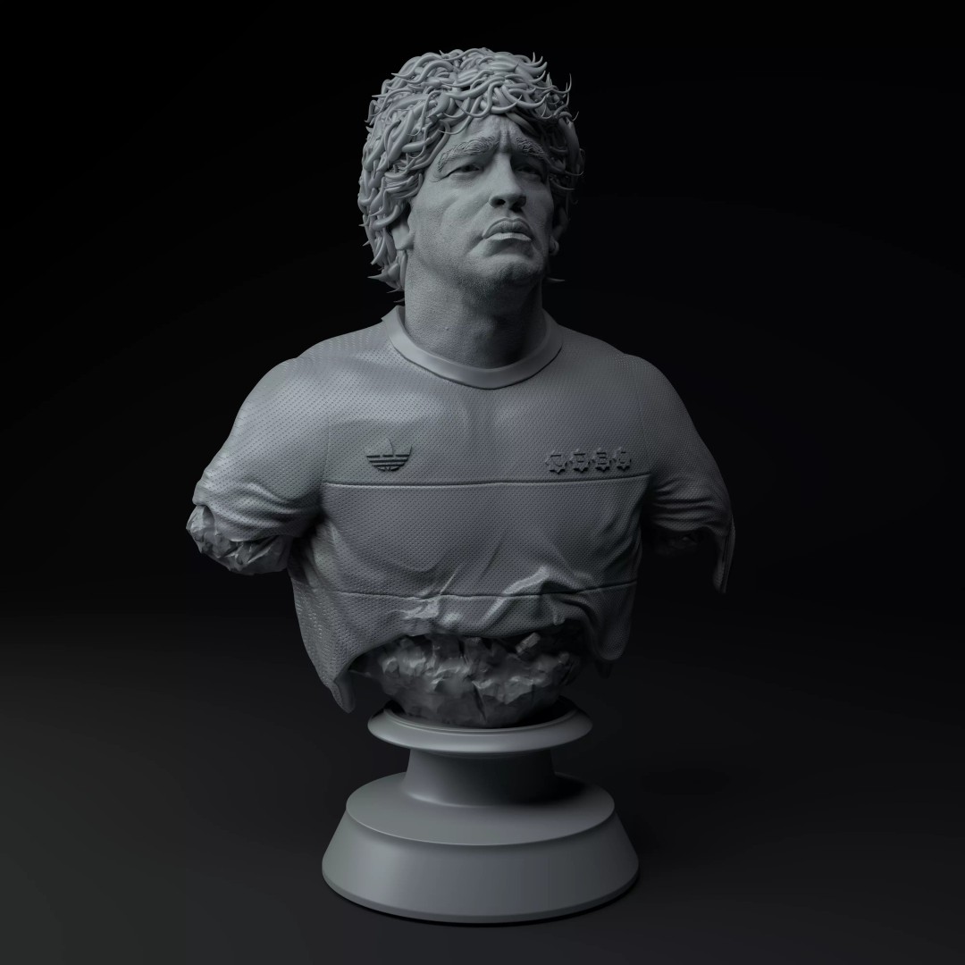 Diego Maradona Bust 3D Model – Premium Sculpture for Printing