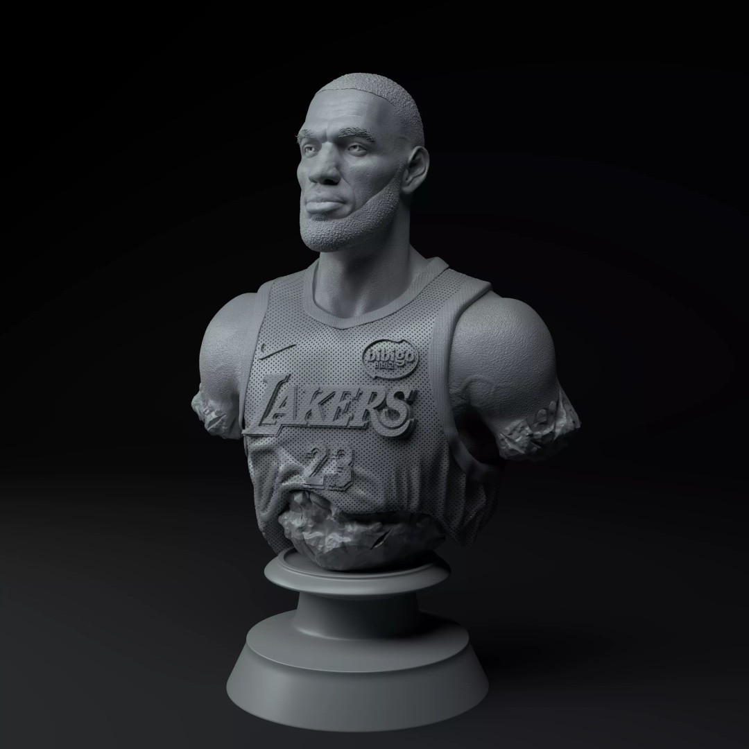 LeBron James 3D Model – Premium Bust Sculpture for Printing - View 2