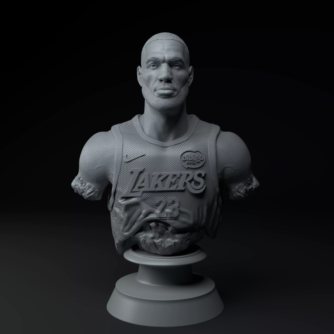 LeBron James 3D Model – Premium Bust Sculpture for Printing - View 3