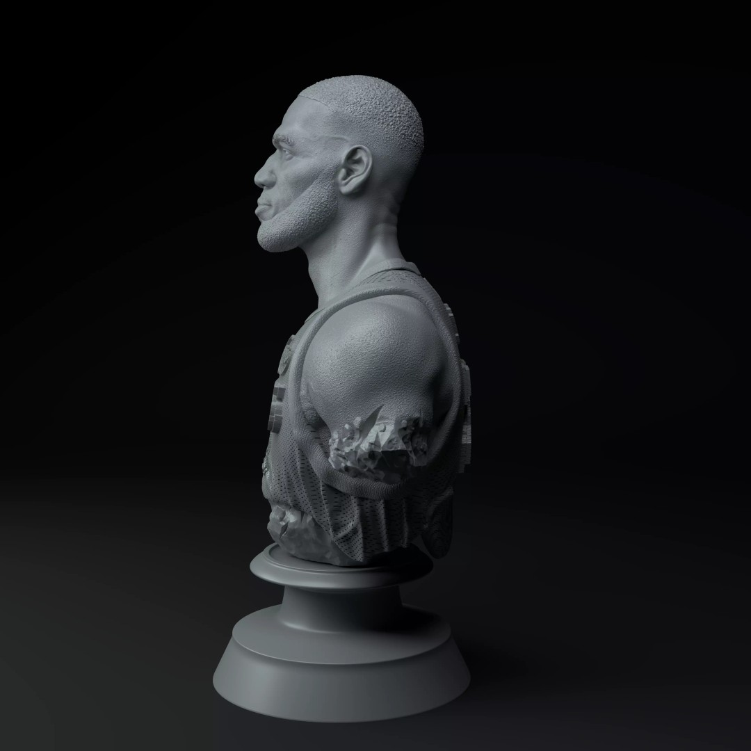 LeBron James 3D Model – Premium Bust Sculpture for Printing - View 4