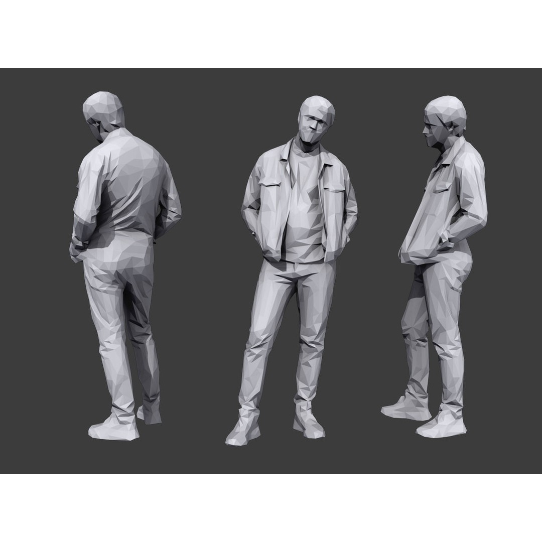 Casual Character 3D Model – Low Poly Stylized People Pack, FBX - View 5