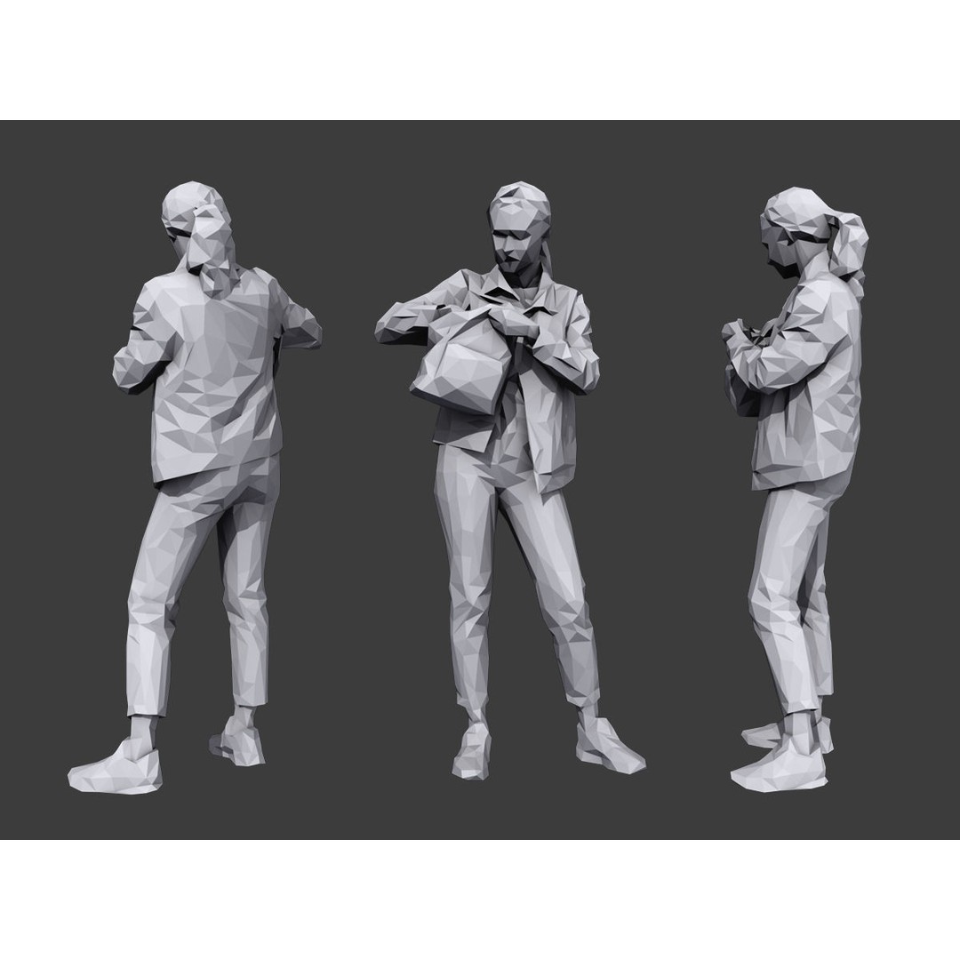 Casual Character 3D Model – Low Poly Stylized People Pack, FBX - View 7