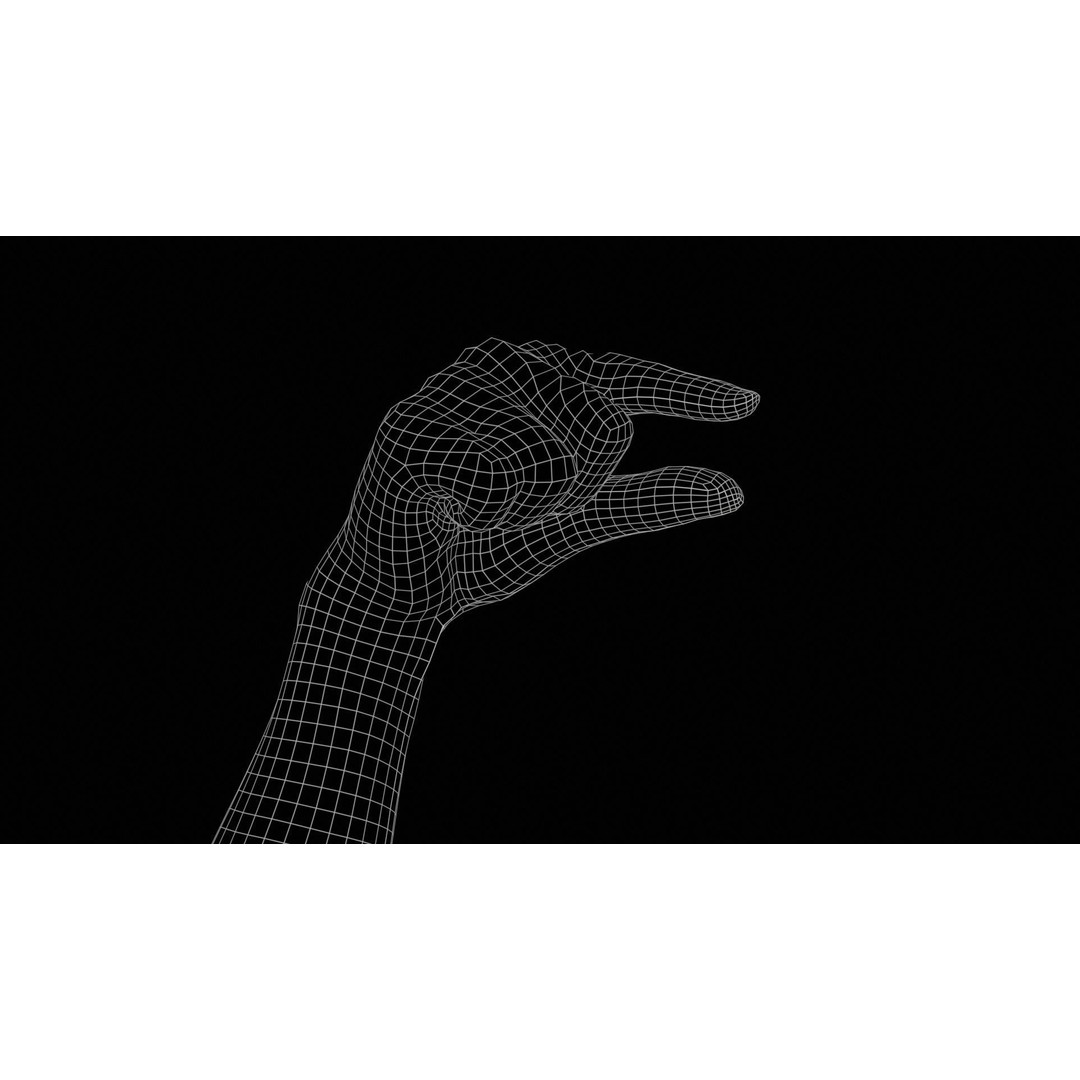 Finger Alphabet Q 3D Model – Low Poly Hand Gesture, FBX, PBR Textures - View 13