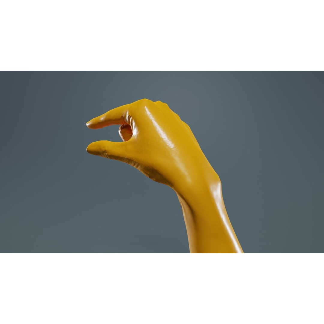 Finger Alphabet Q 3D Model – Low Poly Hand Gesture, FBX, PBR Textures - View 15