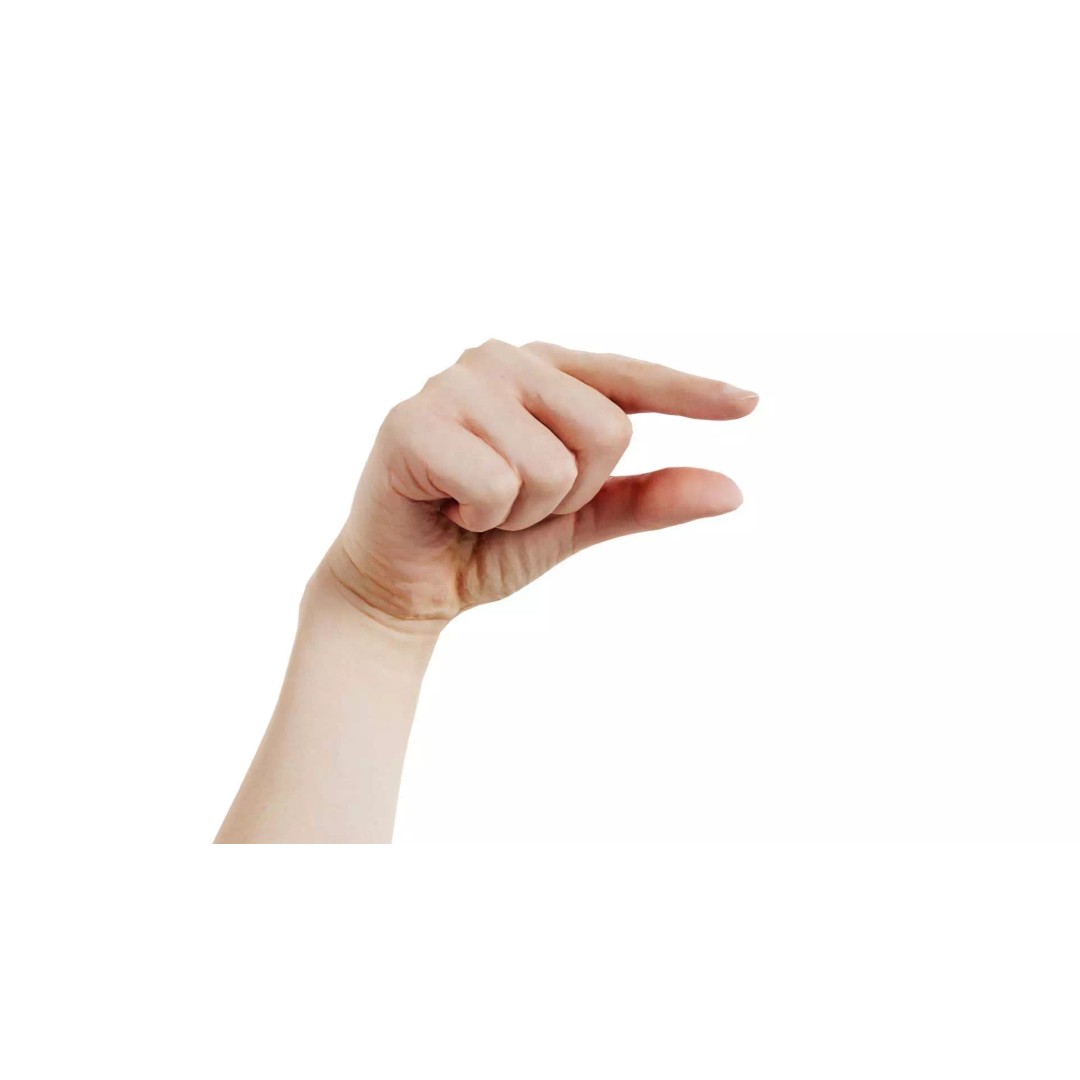 Finger Alphabet Q 3D Model – Low Poly Hand Gesture, FBX, PBR Textures - View 2