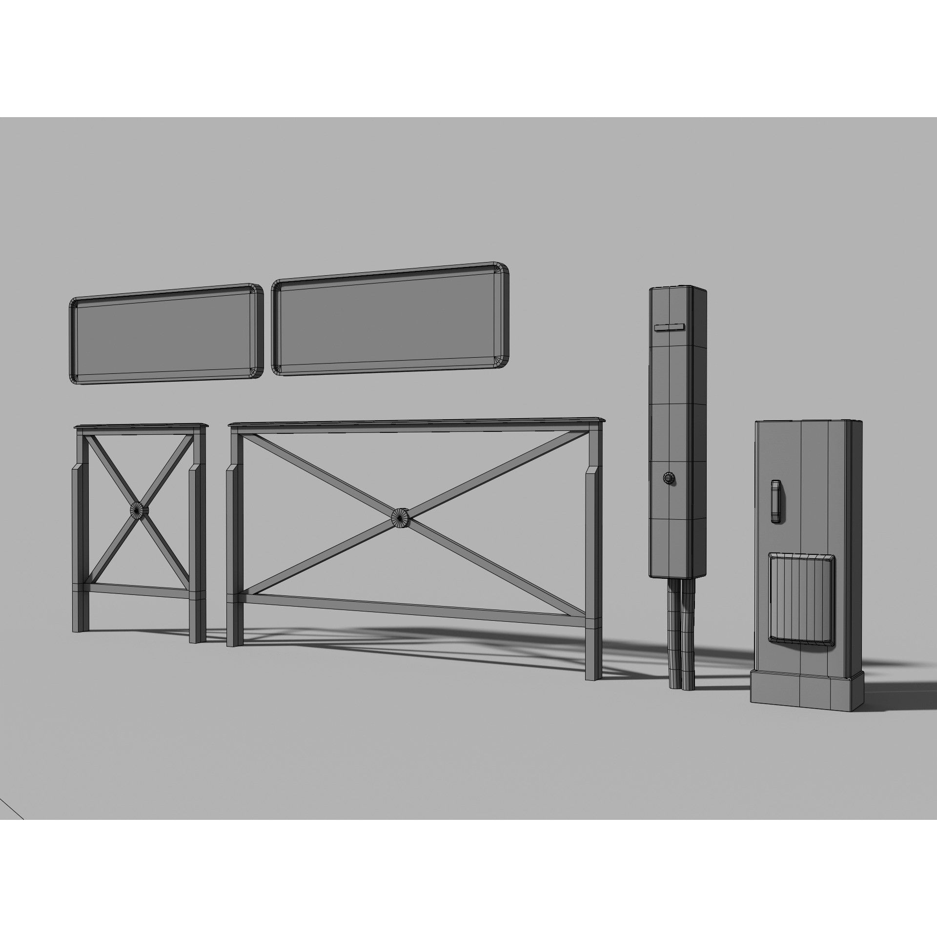 Parisian Urban Street Props Pack - Low-Poly 3D Model